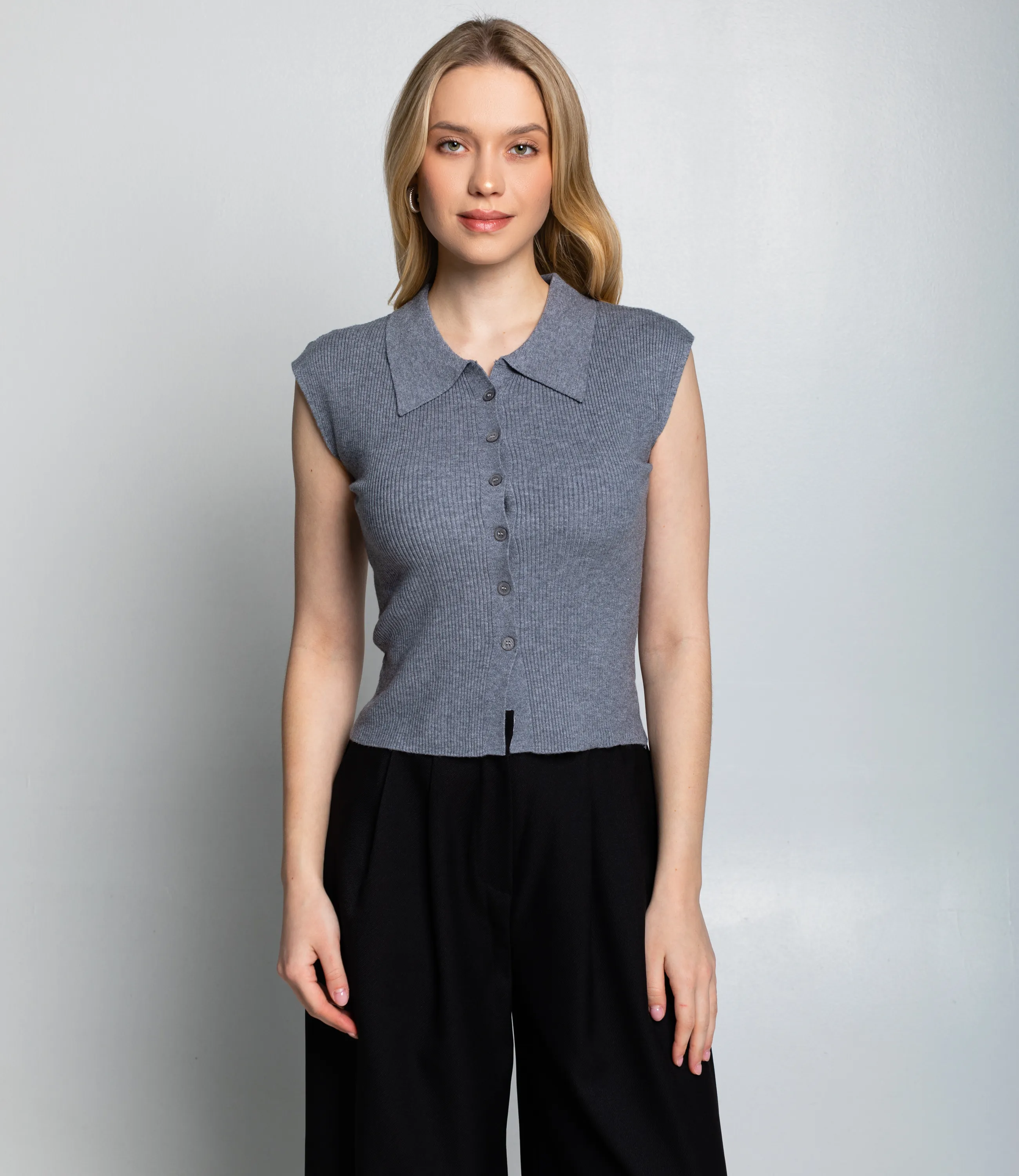 Топ #КТ060 (1), серый - фото 1