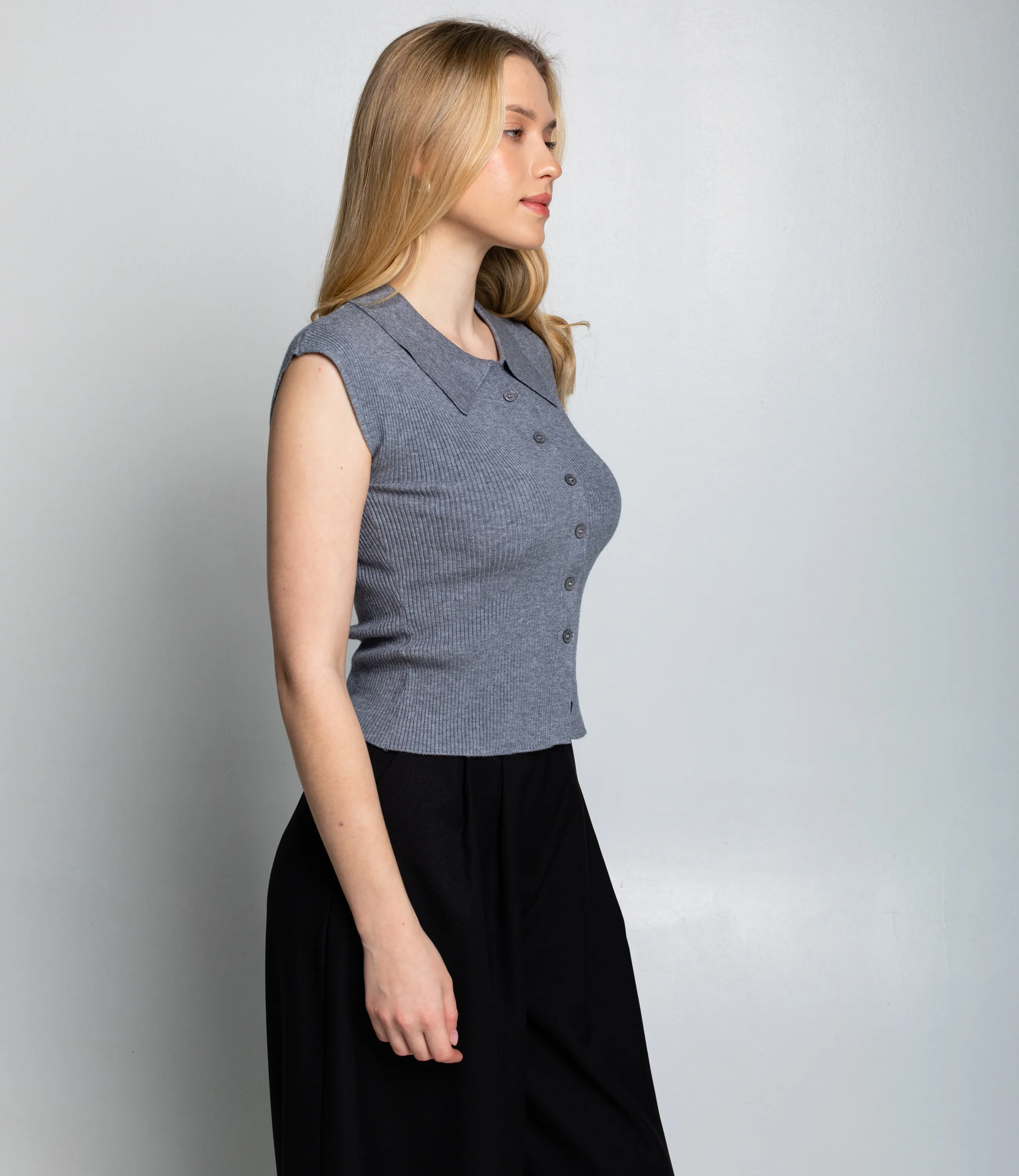 Топ #КТ060 (1), серый - фото 2
