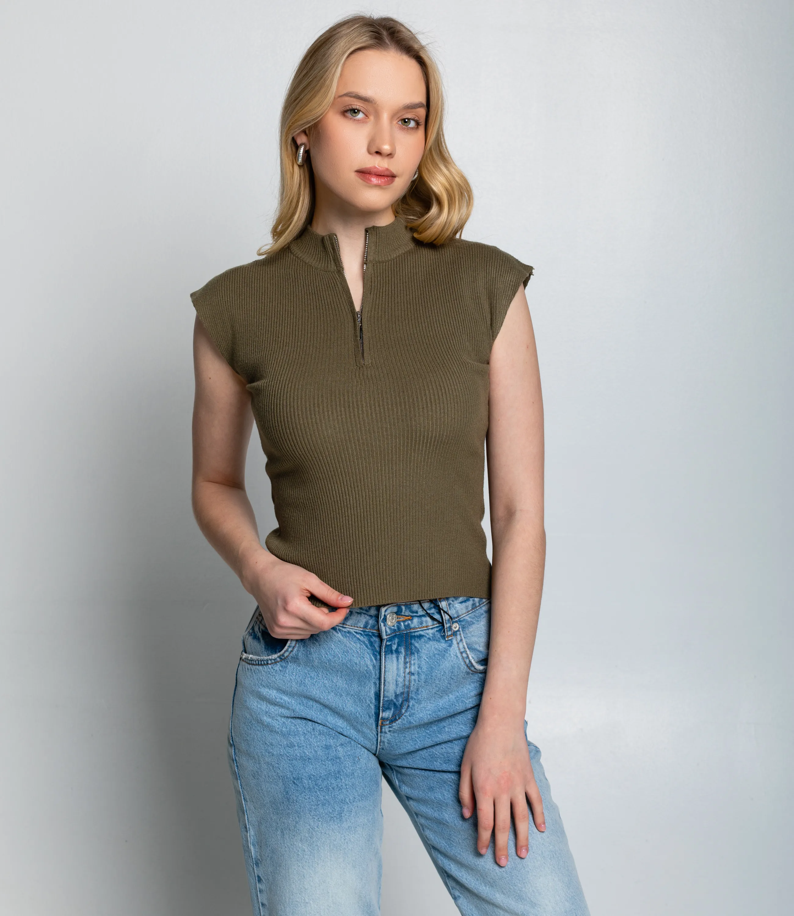 Футболка #КТ082 (1), хаки - фото 1