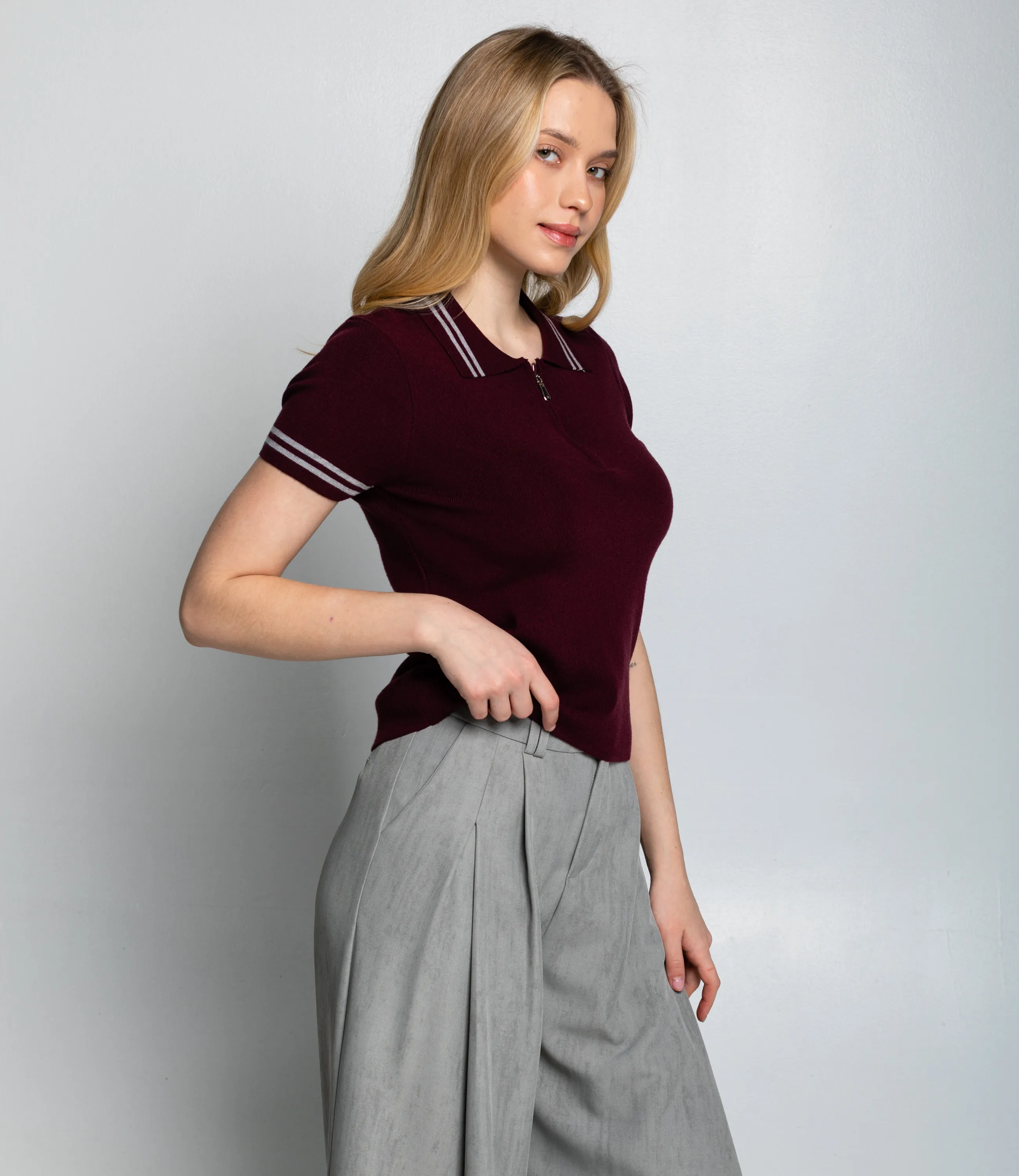 Футболка #КТ8168, тёмно-бордовый - фото 2