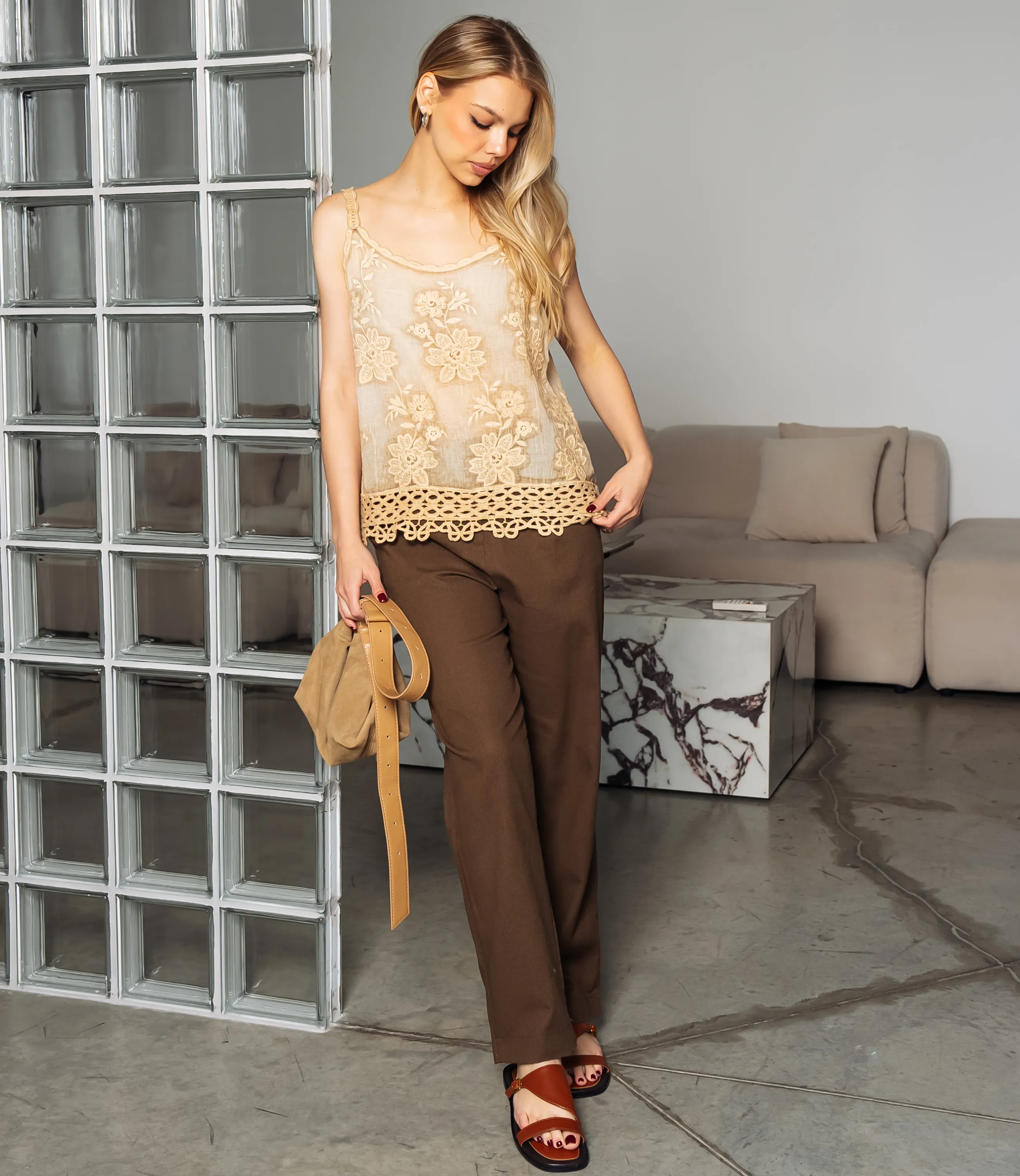 Топ #КТ018 (1)-5, бежевый - фото 4