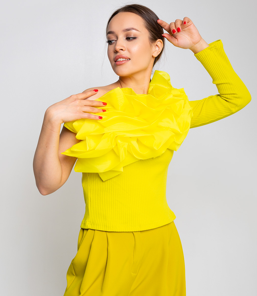 Блузка #КТ2735, жёлтый - фото 5