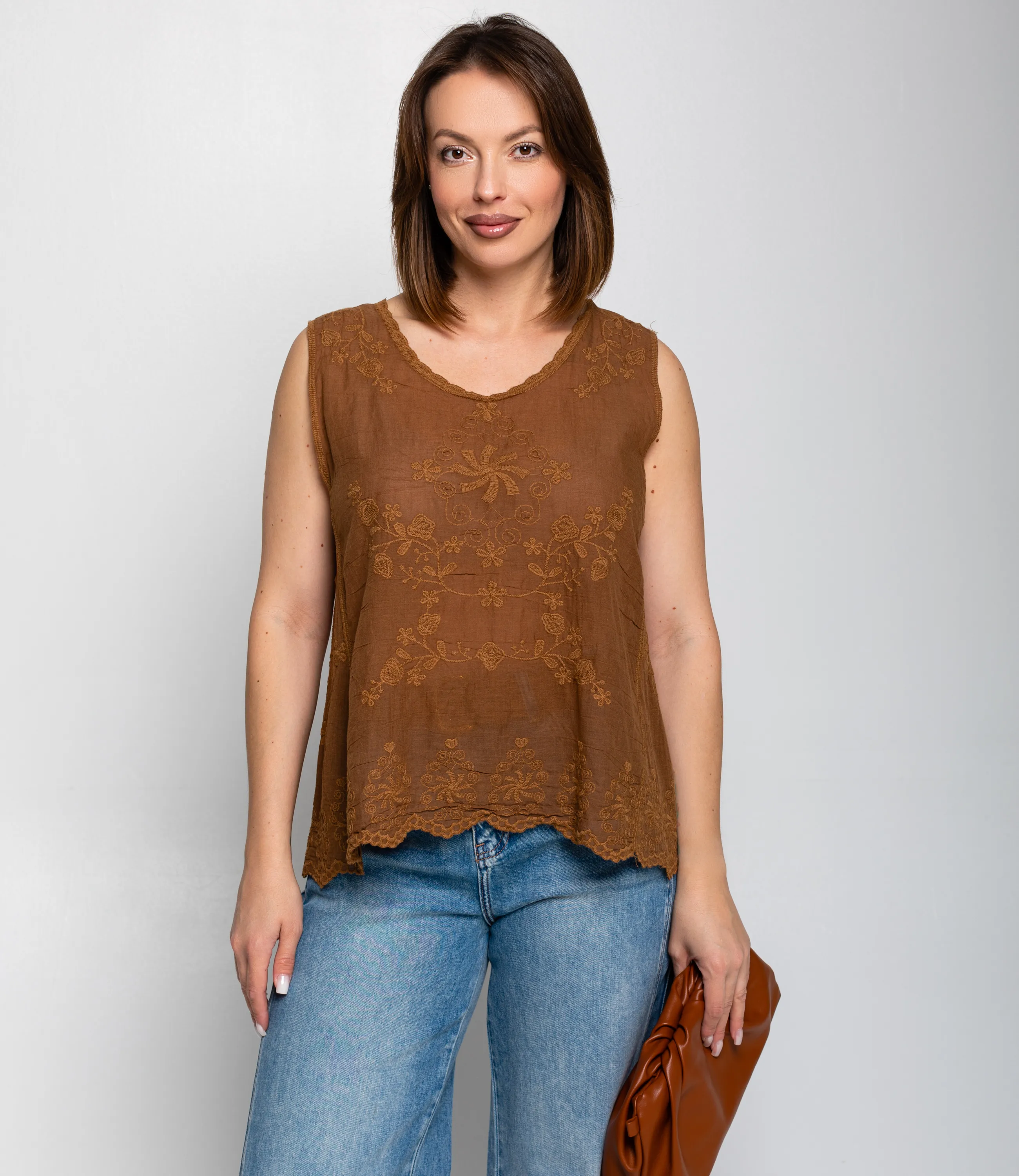 Топ #КТ005 (3), коричневый - фото 1