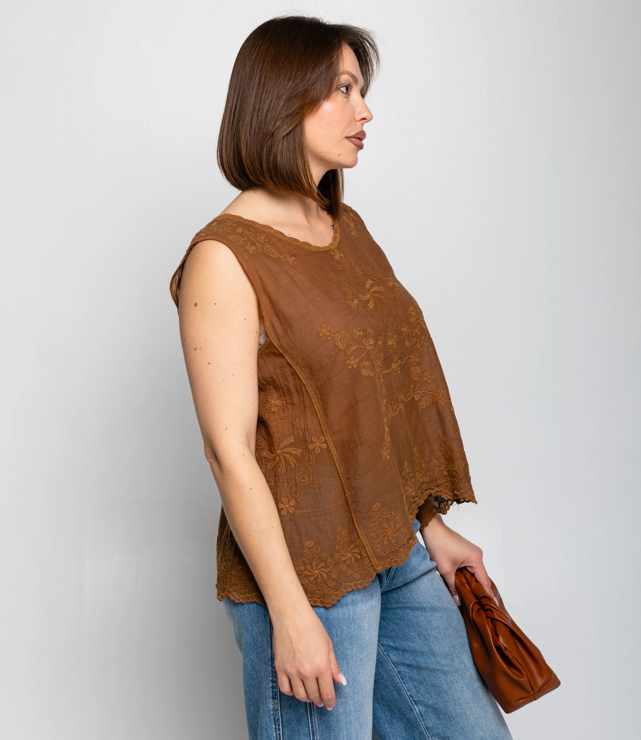 Топ #КТ005 (3), коричневый - фото 2