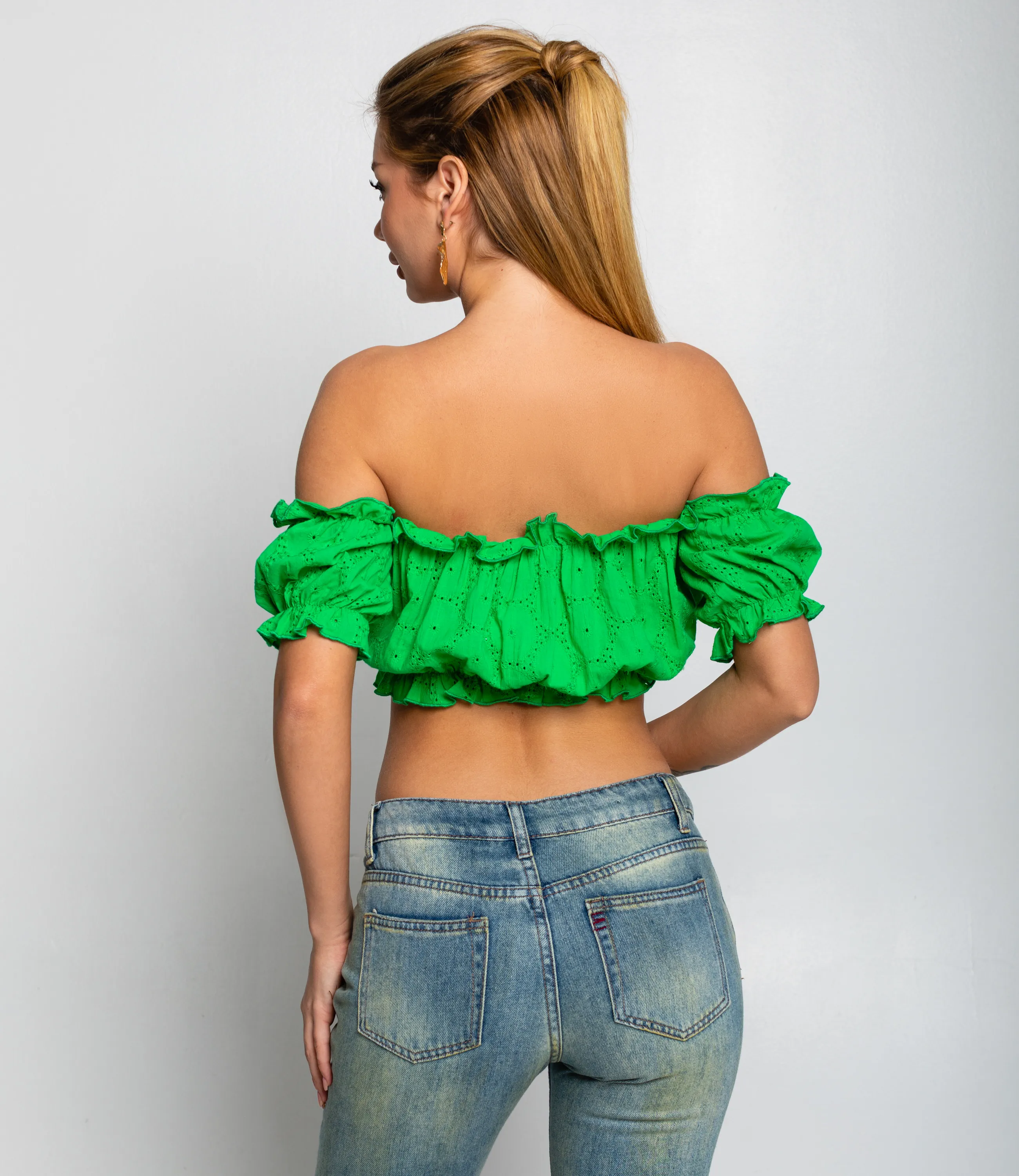 Топ #ОБШ1409, зелёный - фото 3