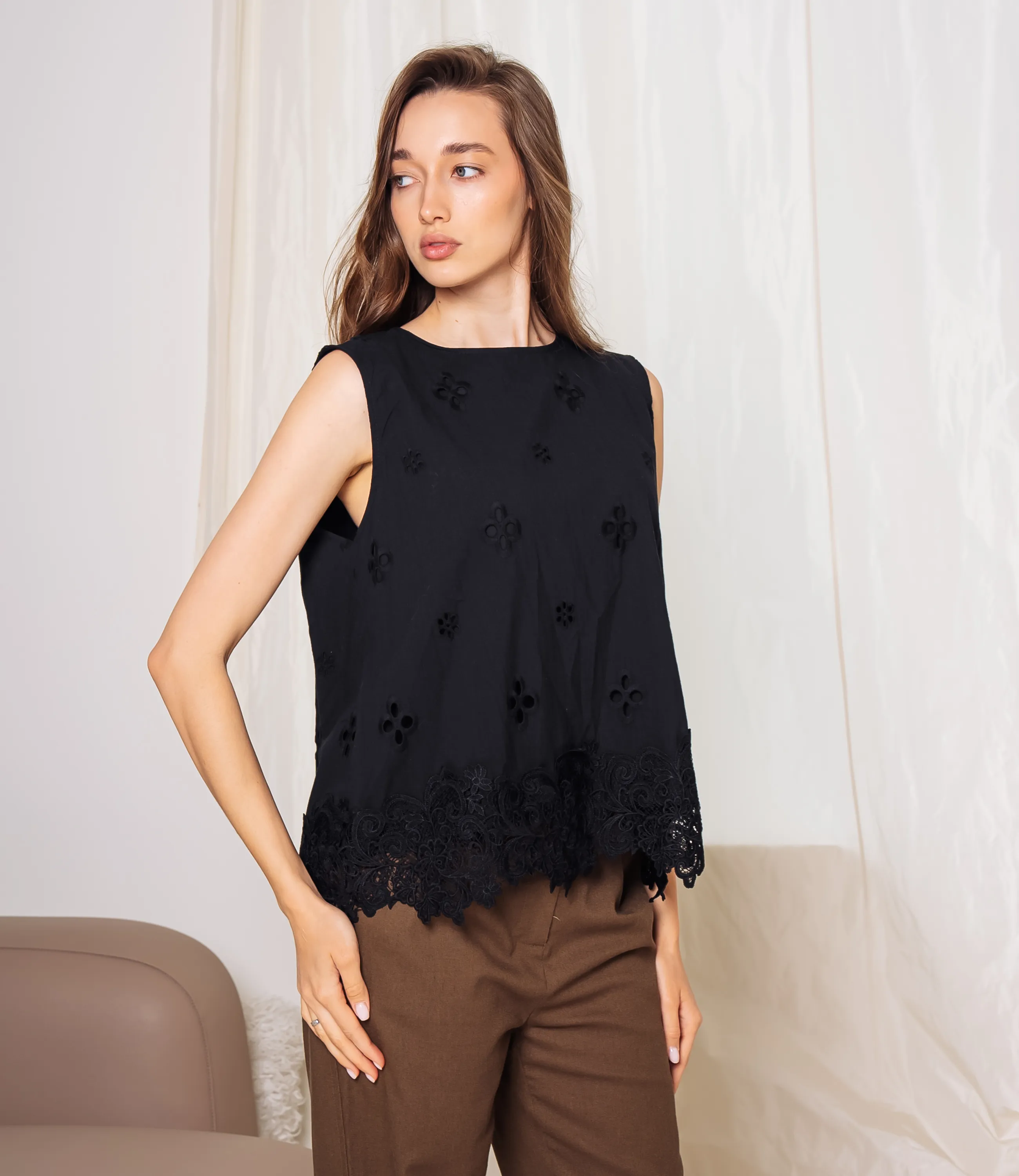 Блуза #КТ2550 (1), чёрный - фото 2