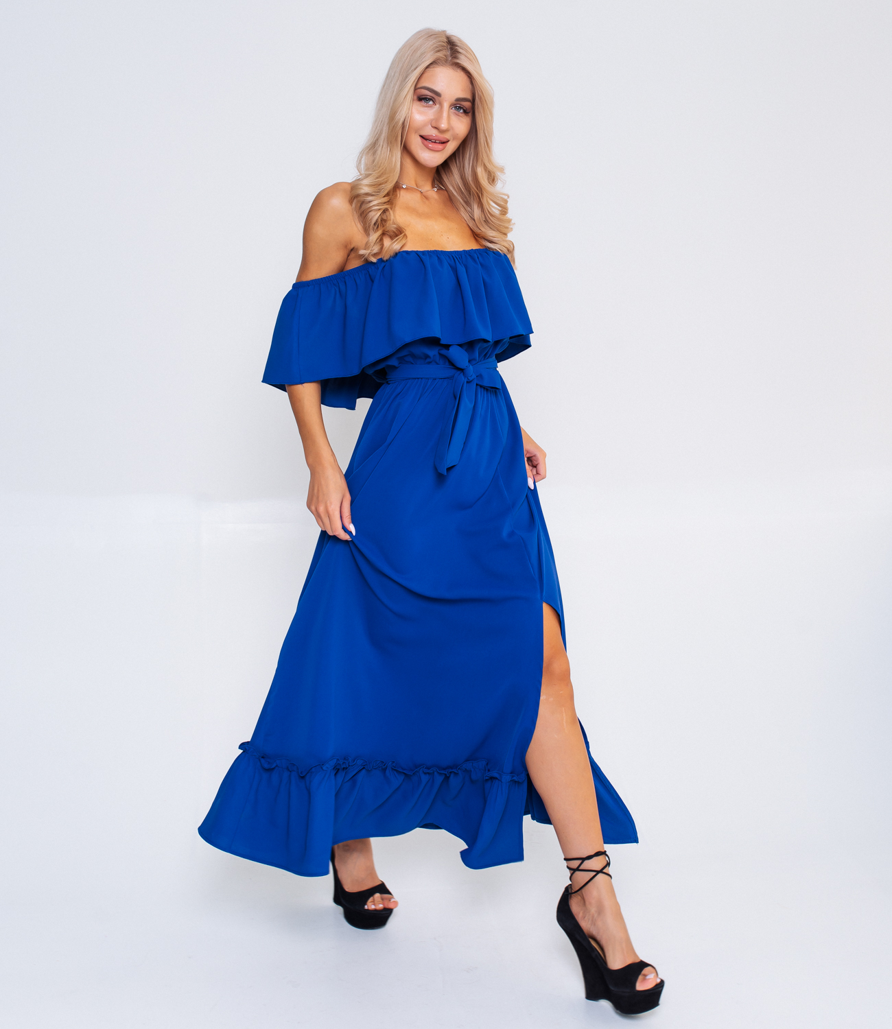 Платье #БШ1461, синий - фото 2