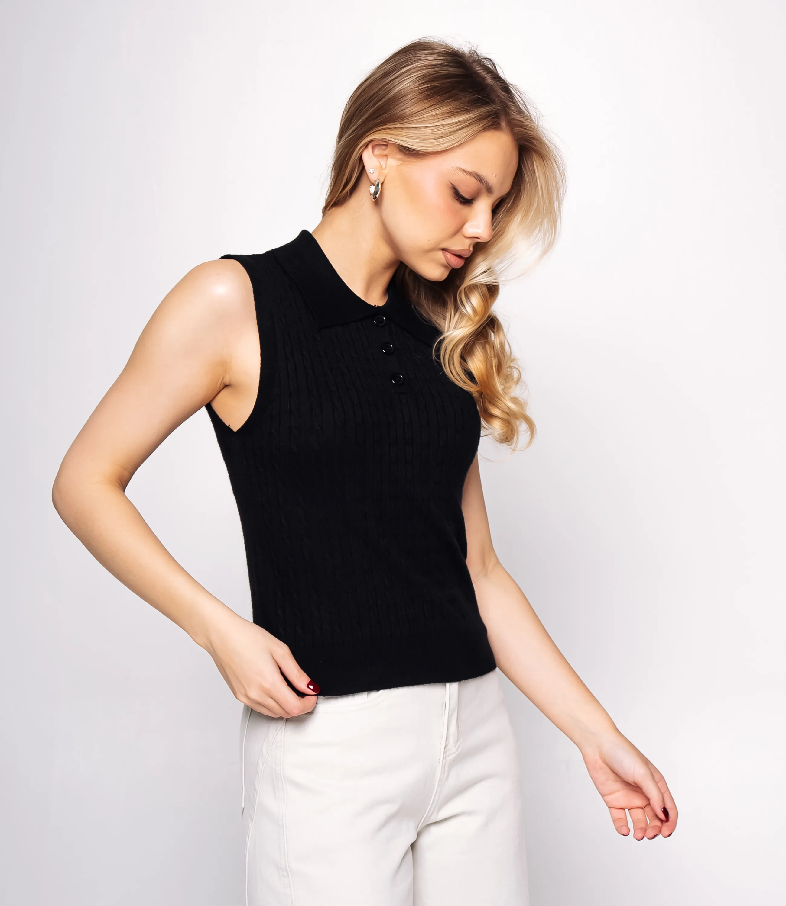 Топ #КТ1078, чёрный - фото 2