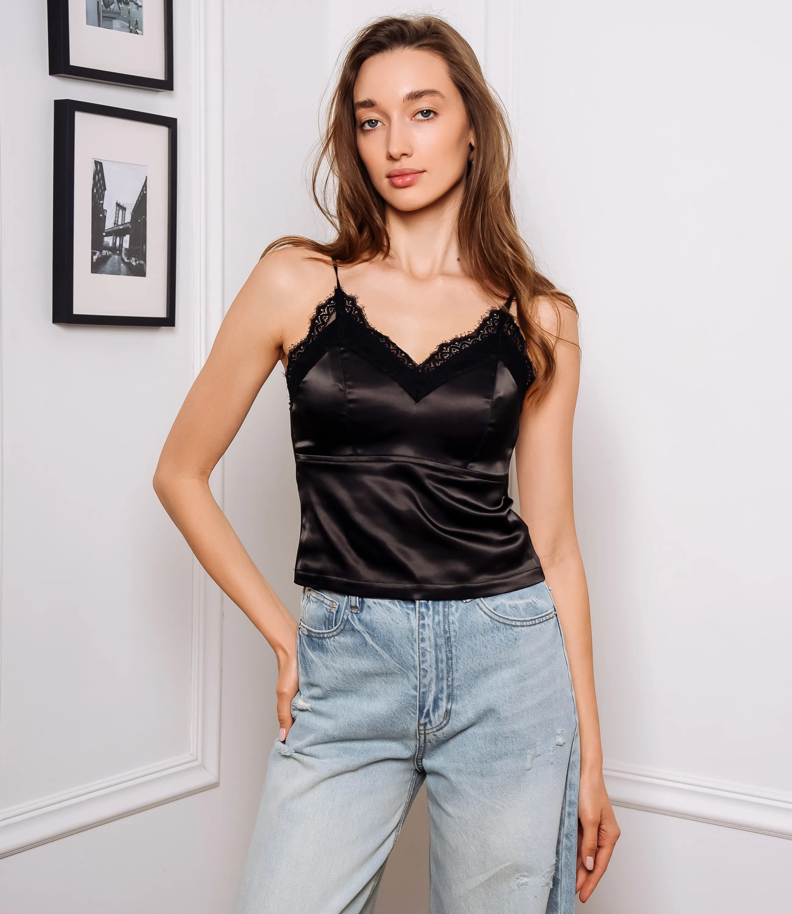 Топ #КТ68008, чёрный - фото 1