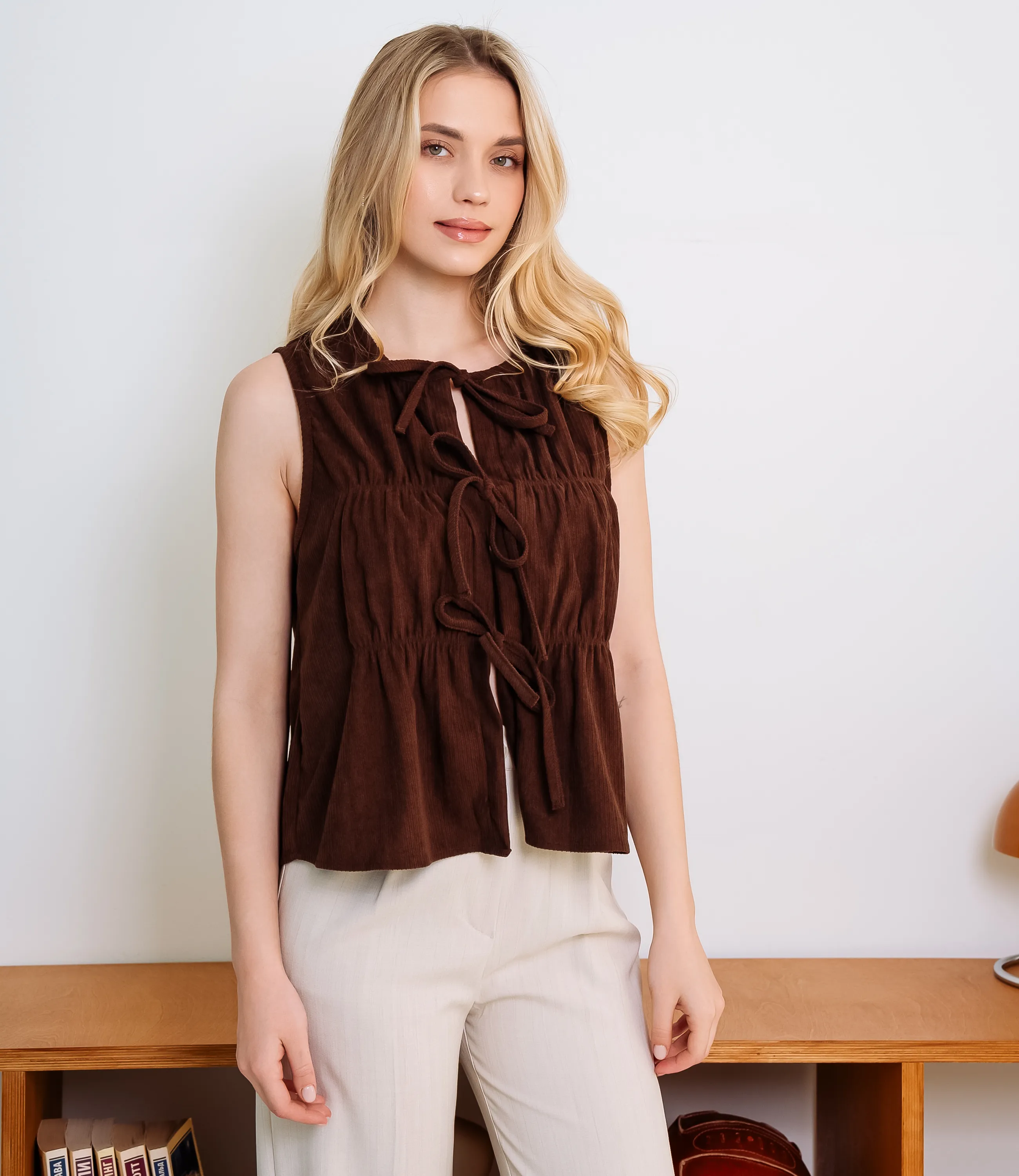 Топ #КТ73601, шоколадный - фото 1
