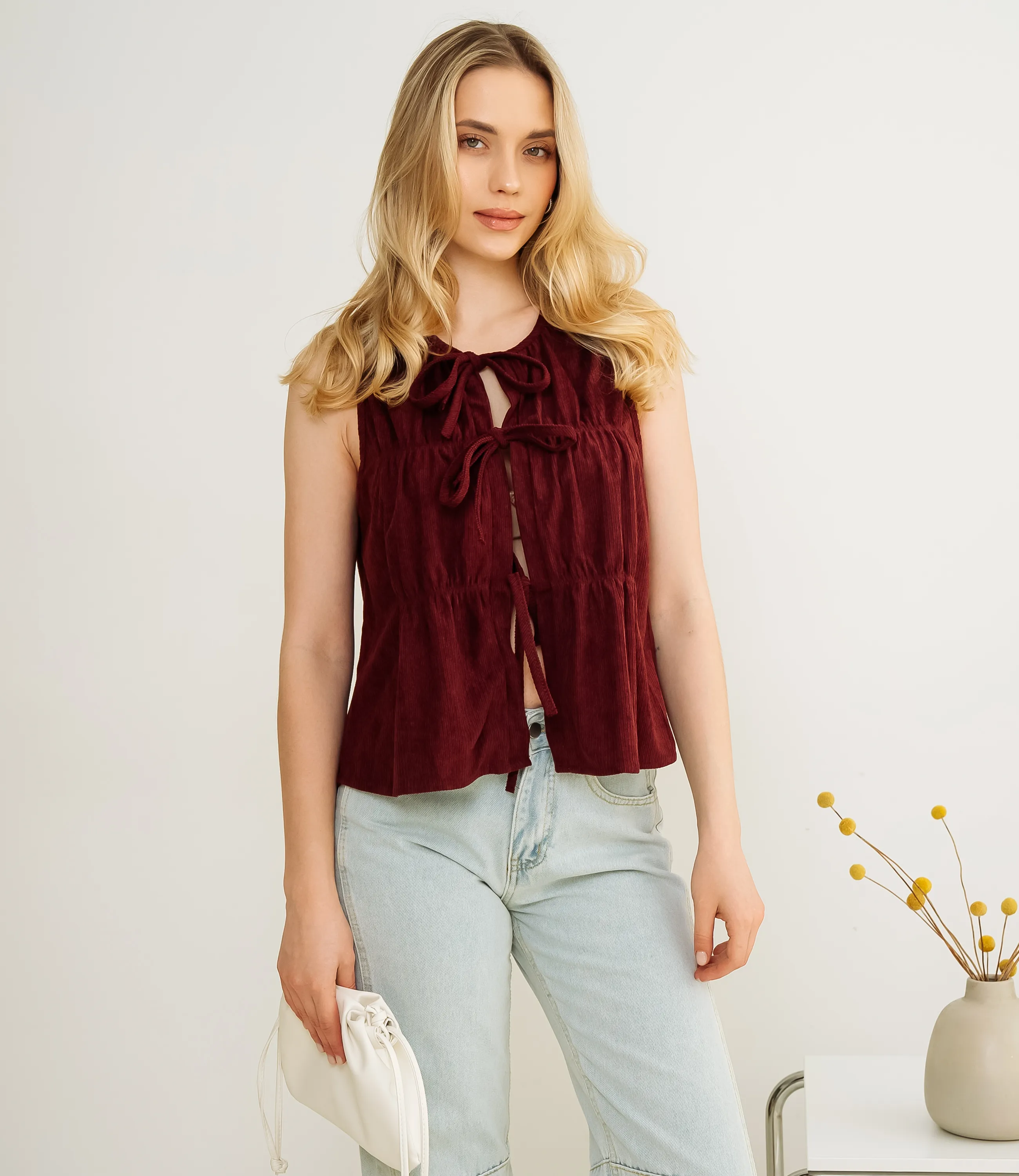 Топ #КТ73601, бордовый - фото 1
