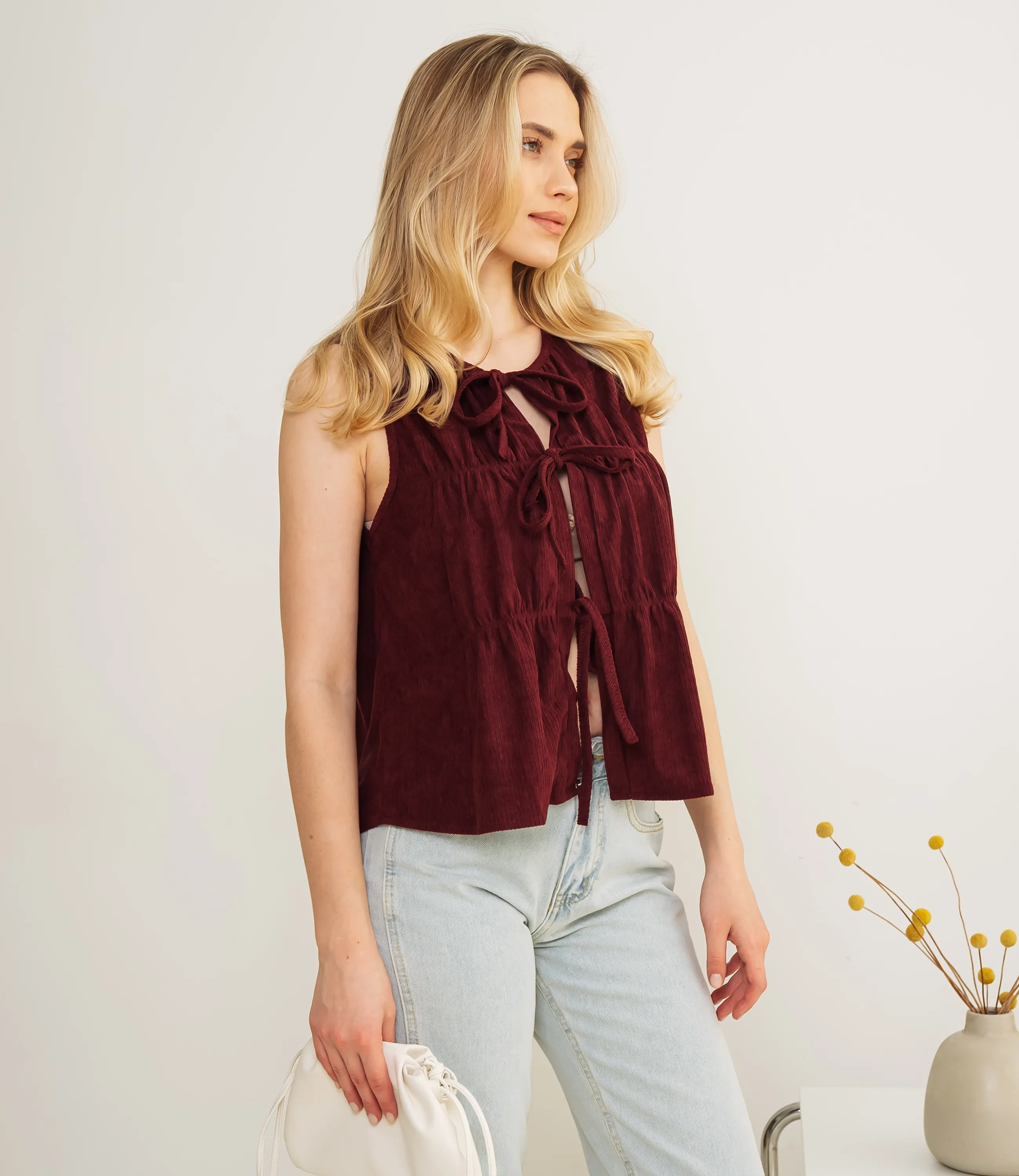 Топ #КТ73601, бордовый - фото 2