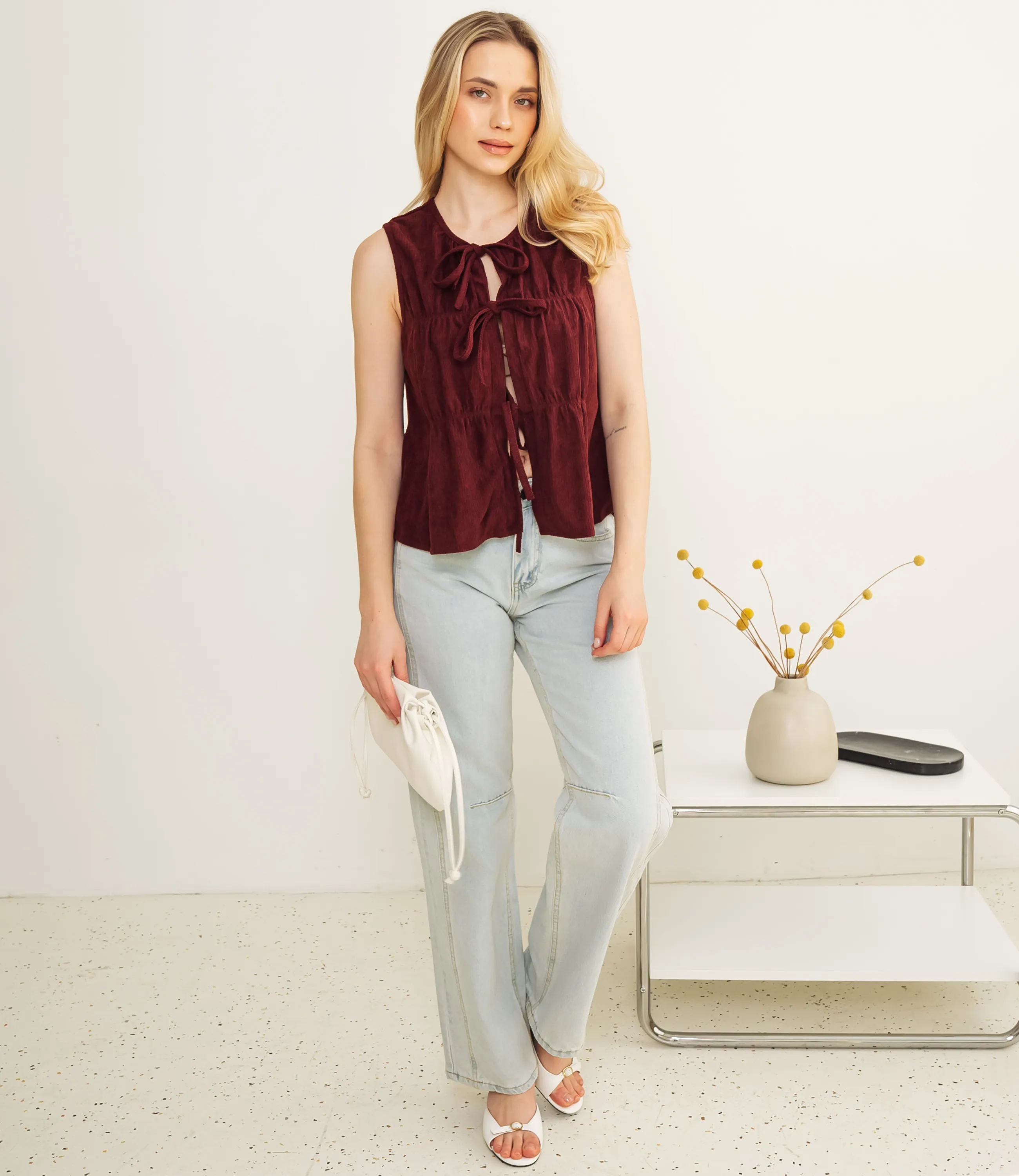 Топ #КТ73601, бордовый - фото 4