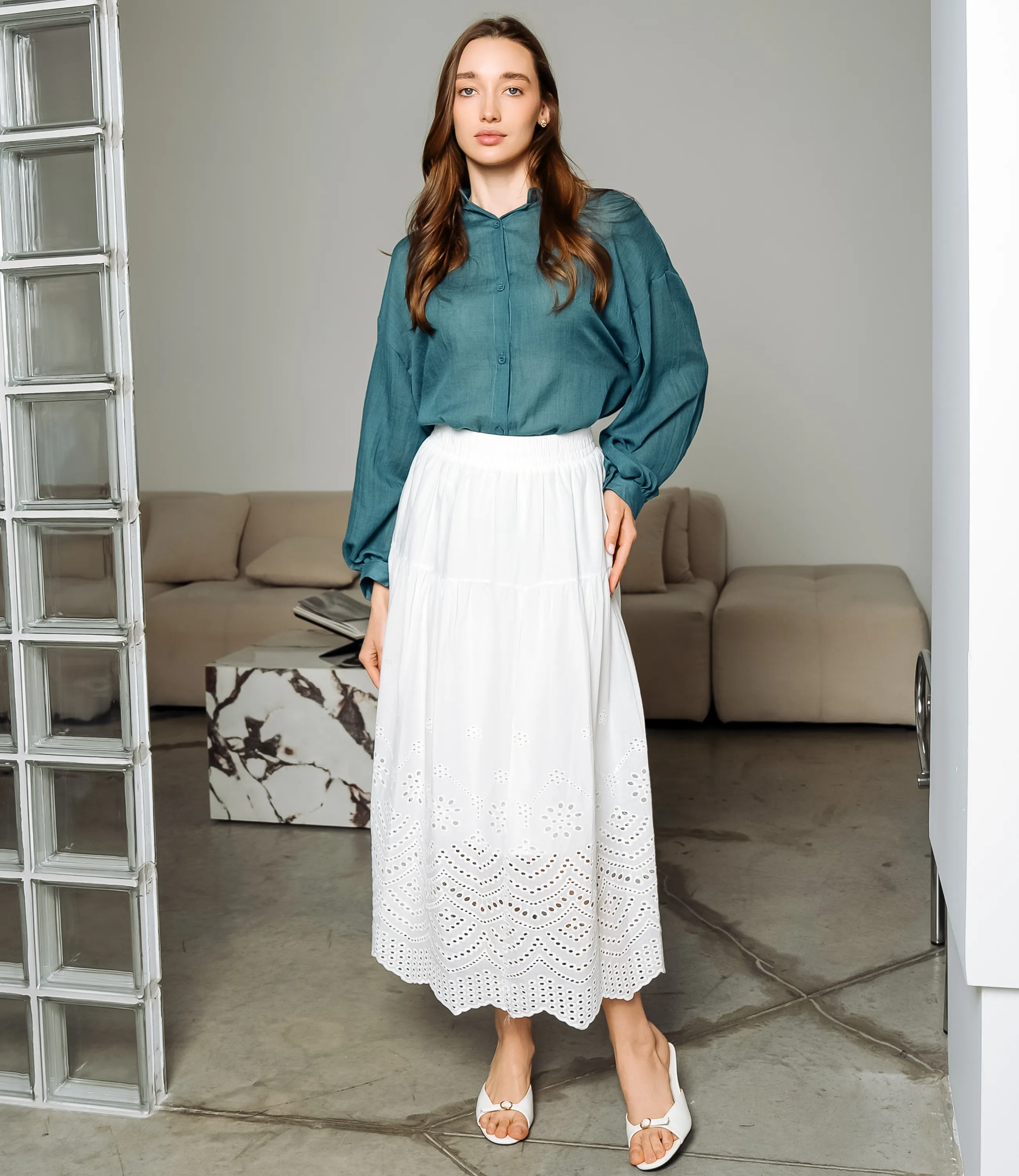 Юбка #КТ2114 (1), белый - фото 1