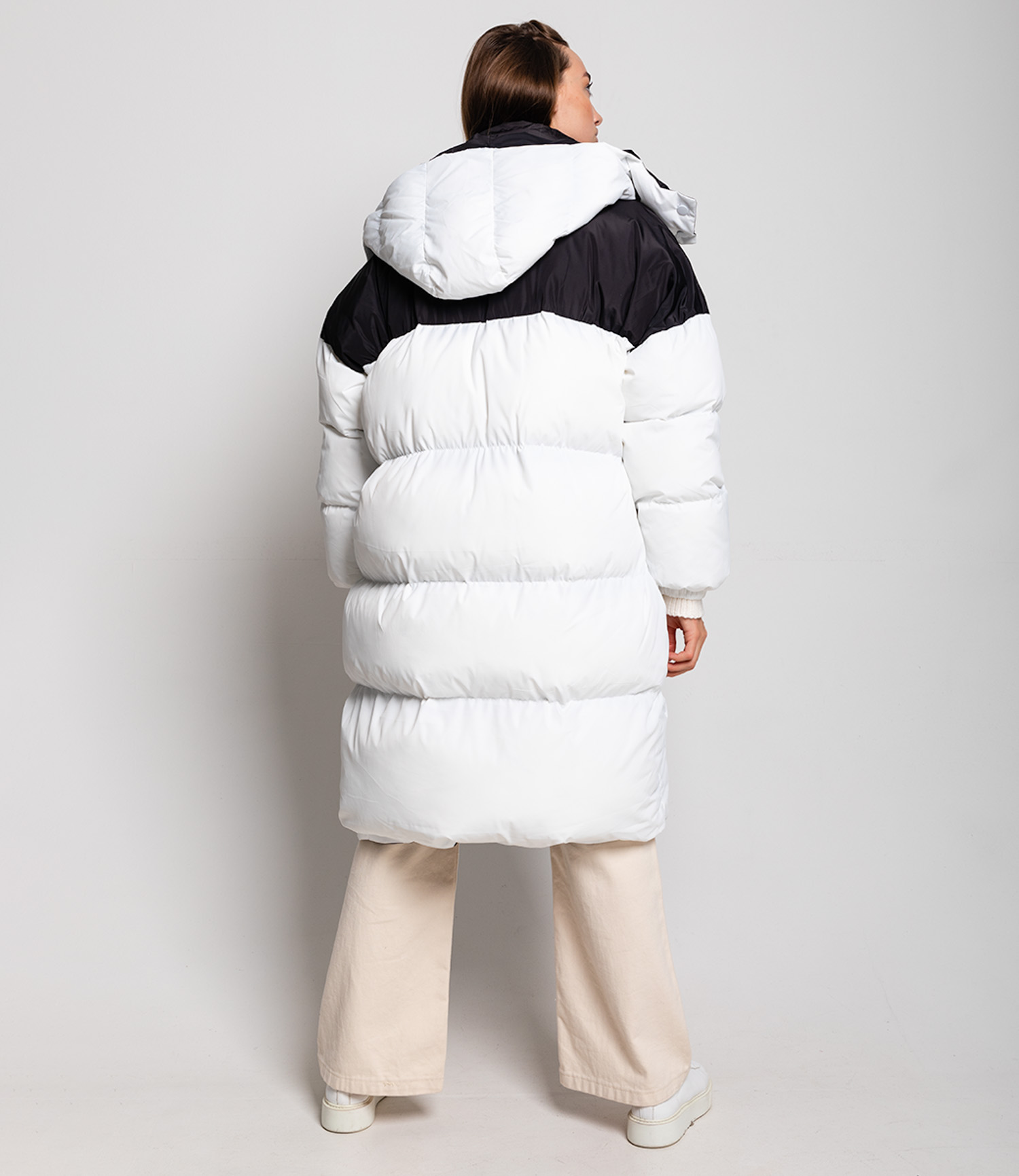 Пальто #КТ7001 (1), белый,чёрный - фото 4