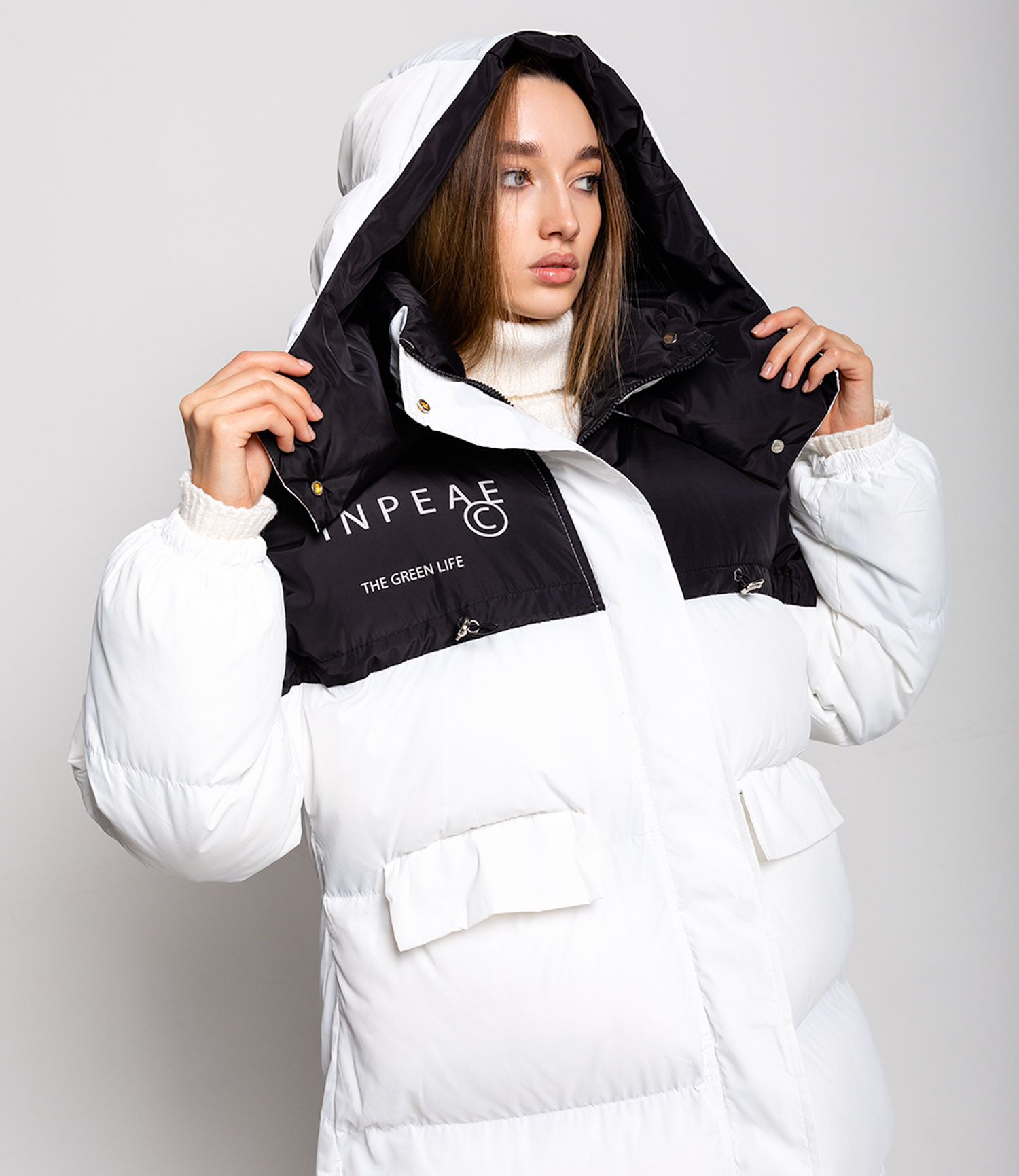 Пальто #КТ7001 (1), белый,чёрный - фото 5