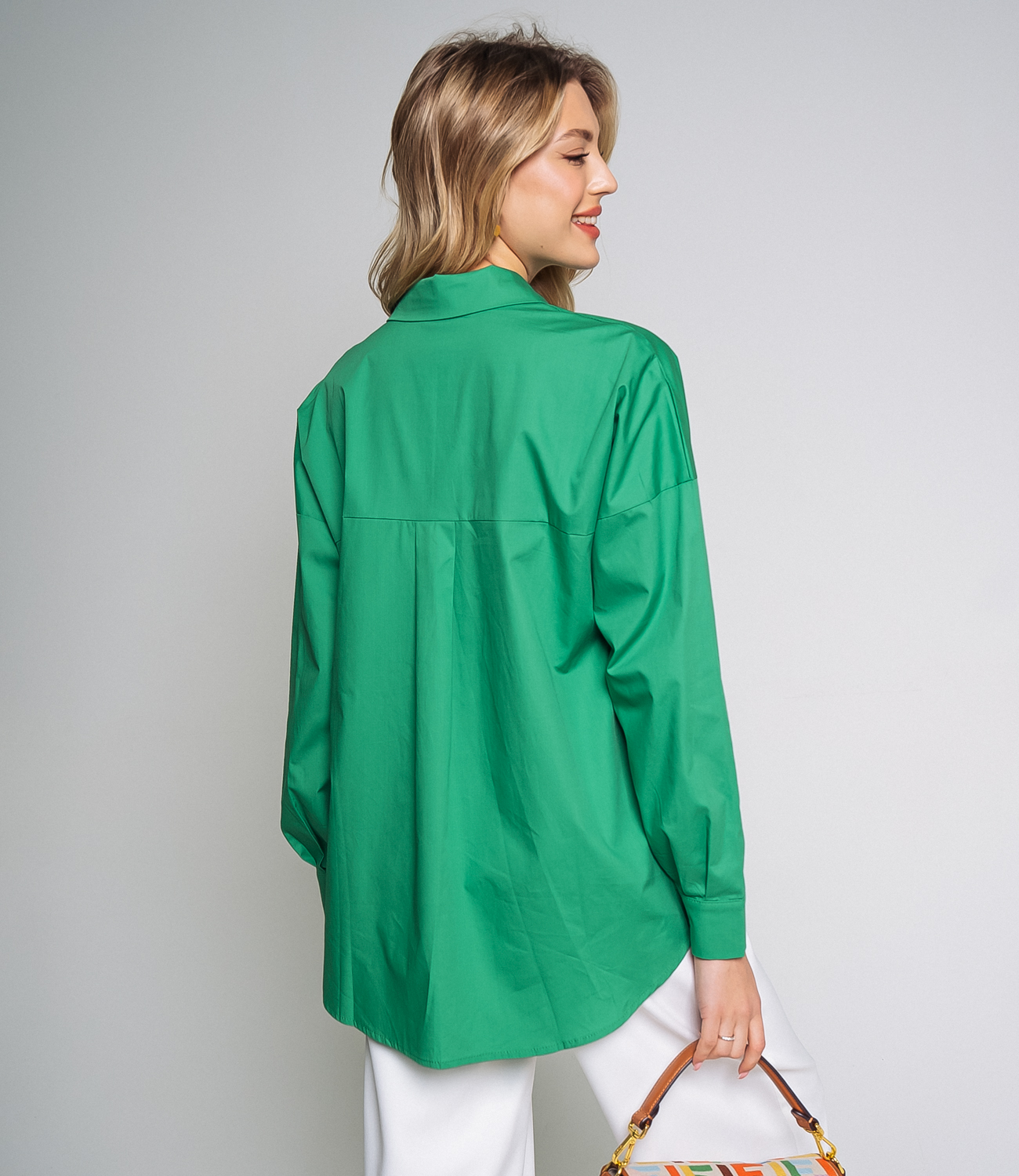 Рубашка #БШ1520, зелёный - фото 3