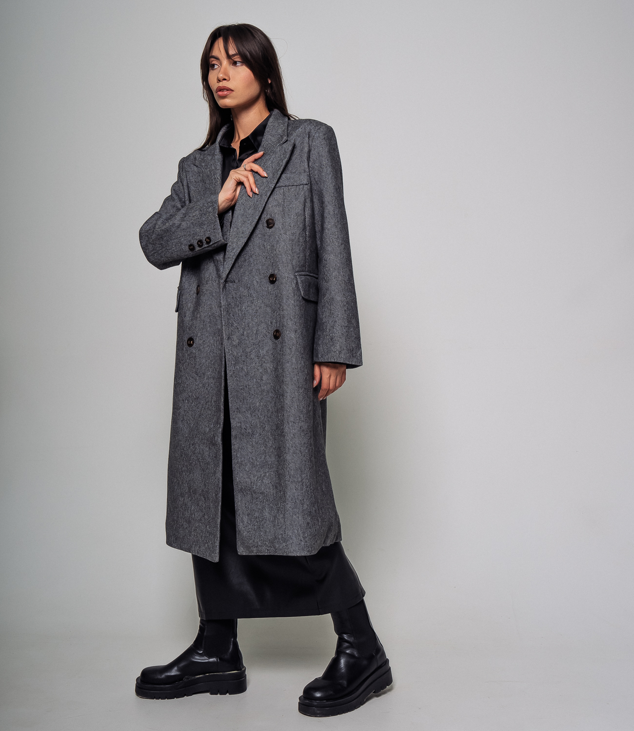 Пальто #КТ7238, серый - фото 3