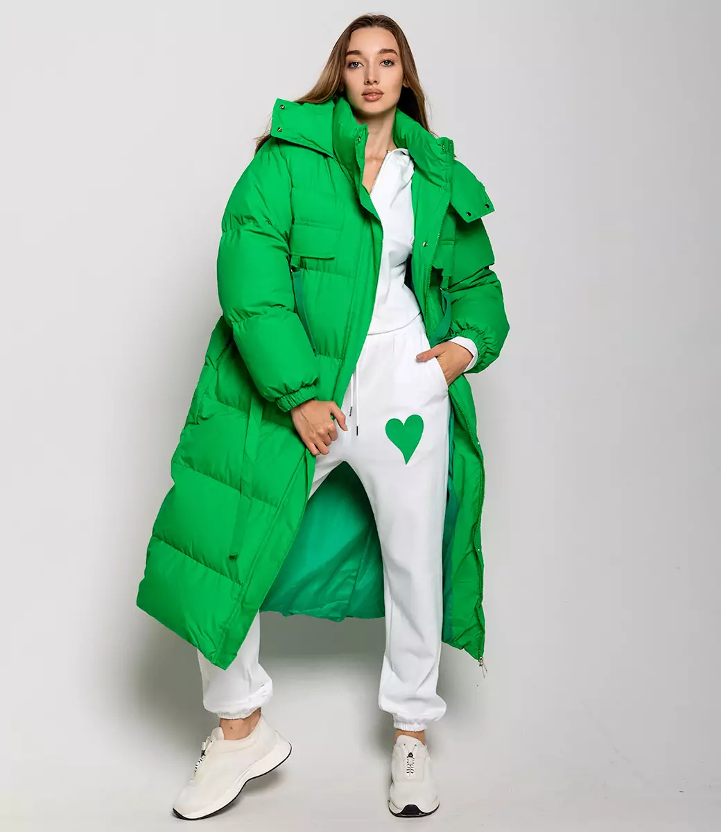 Пальто #КТ8255, зеленый