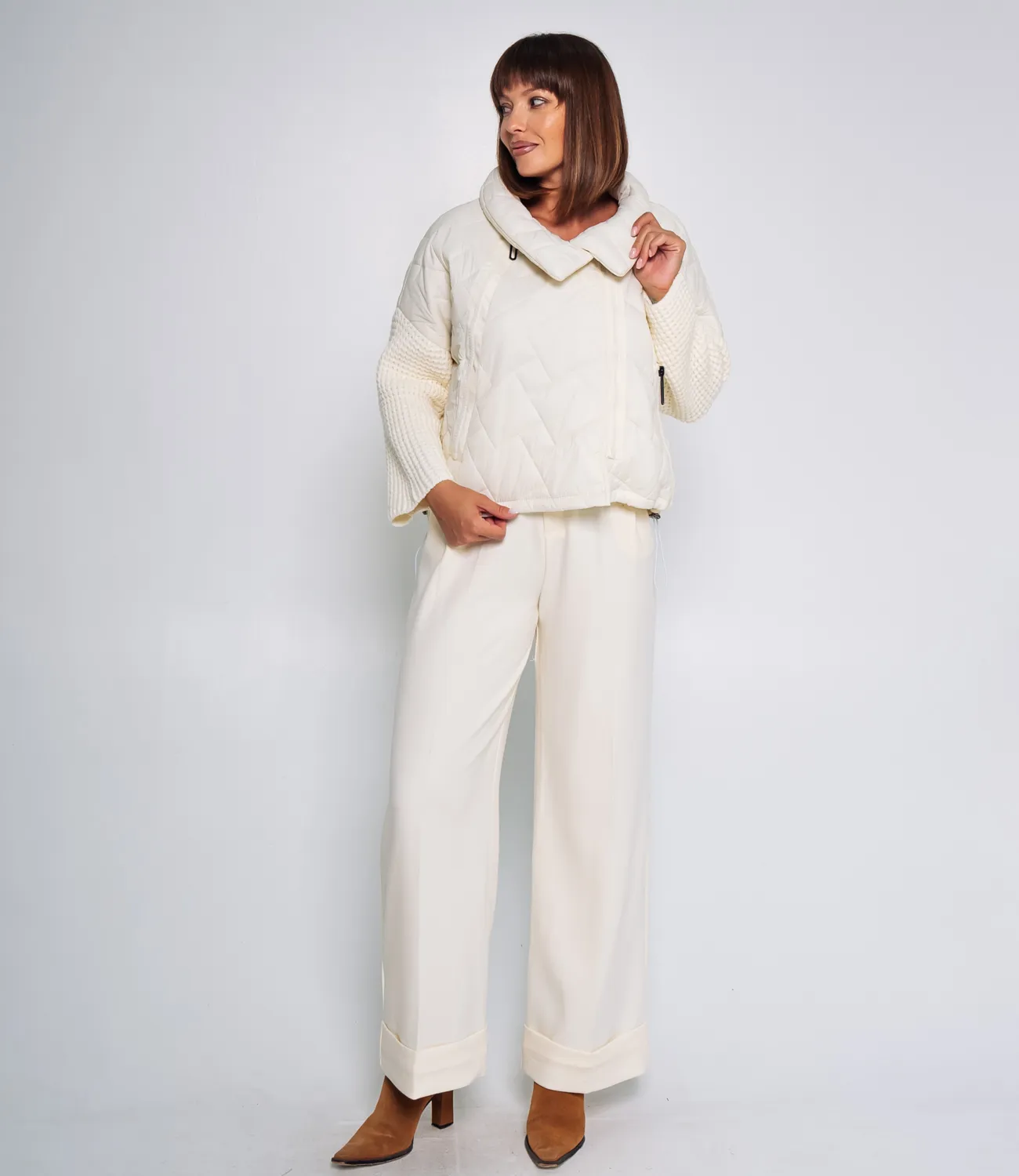 Куртка #КТ58816, молочный - фото 4