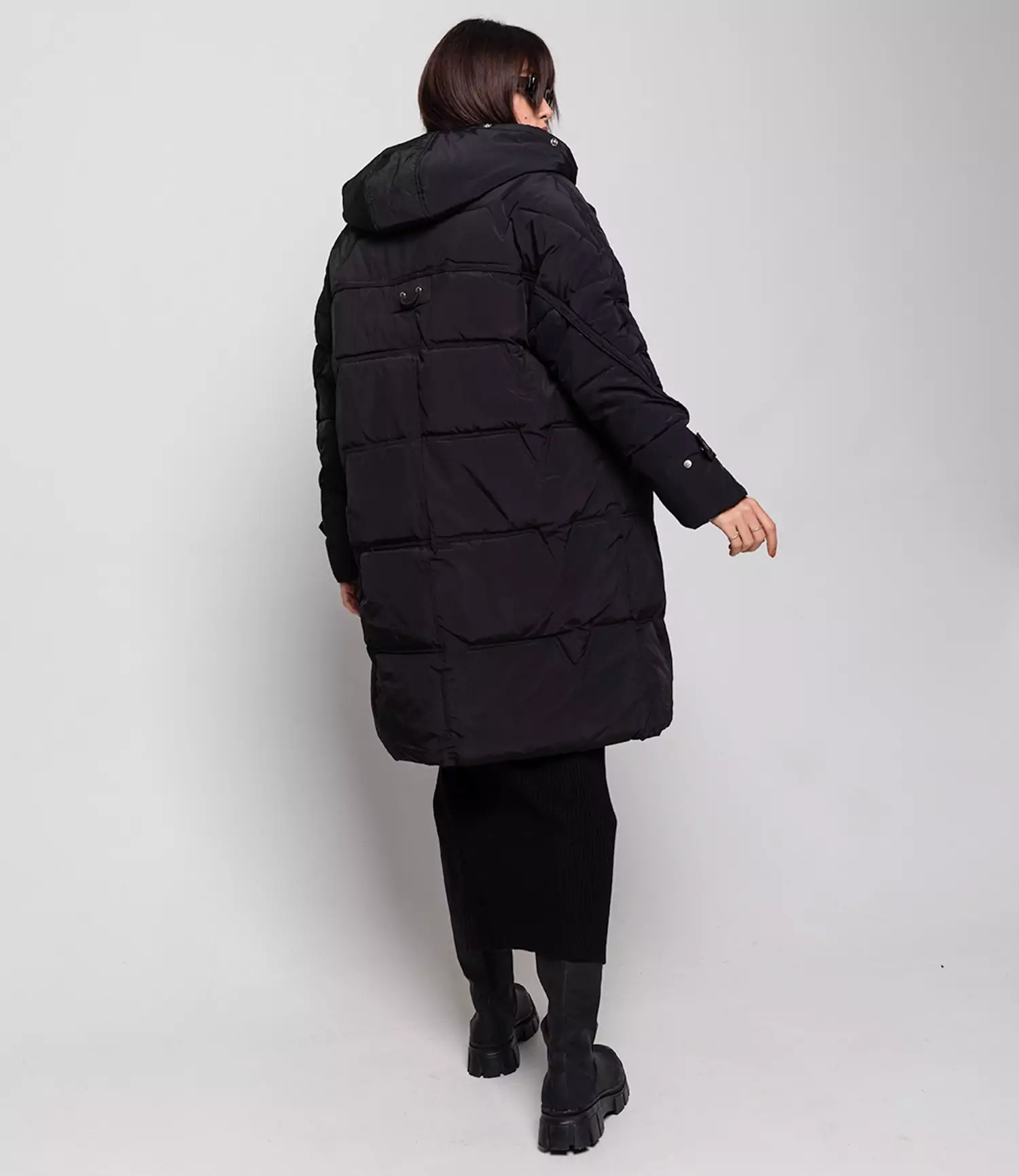 Пальто #КТ018, чёрный - фото 4