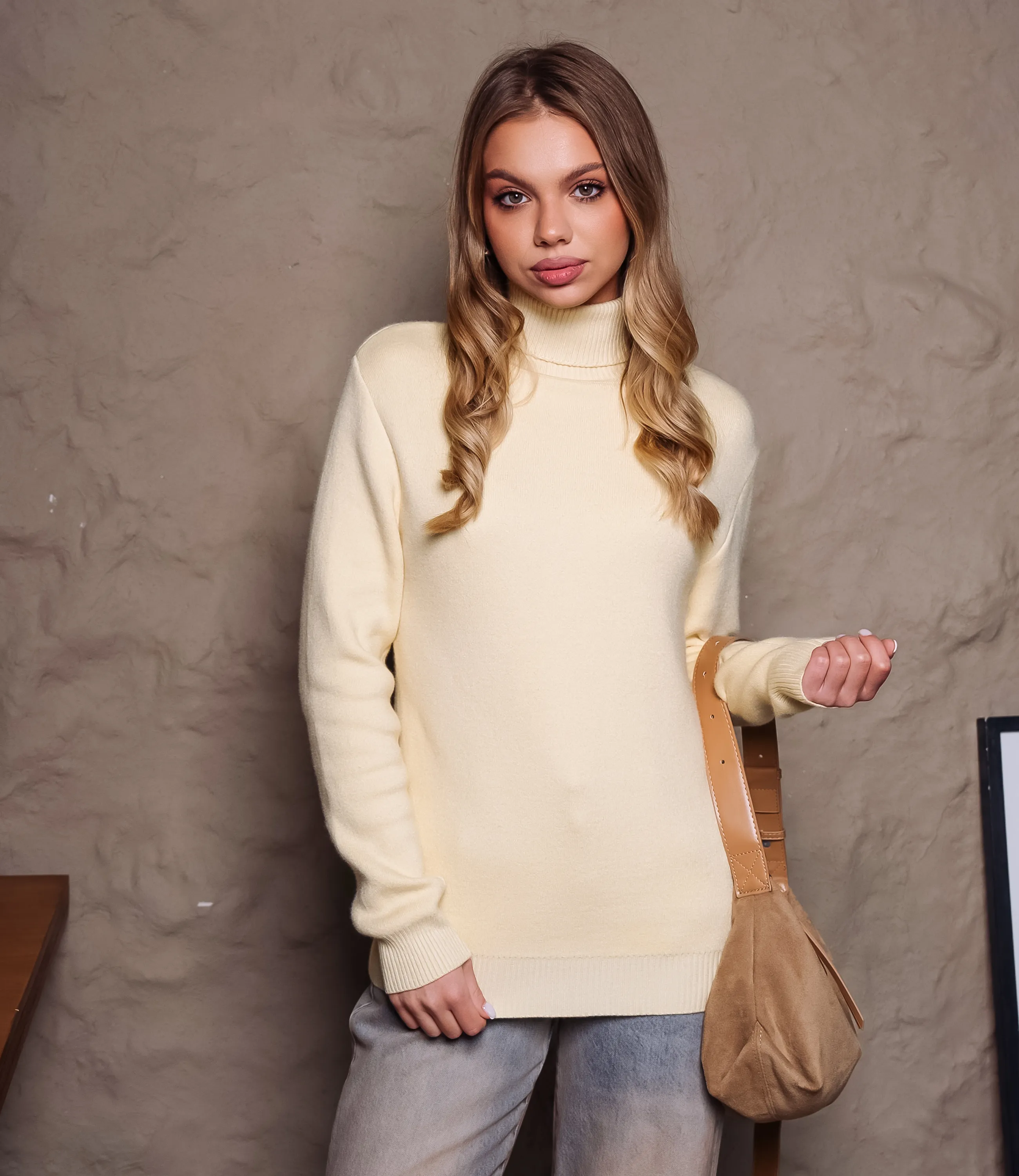 Водолазка #КТ881 (7), жёлтый  - фото 1