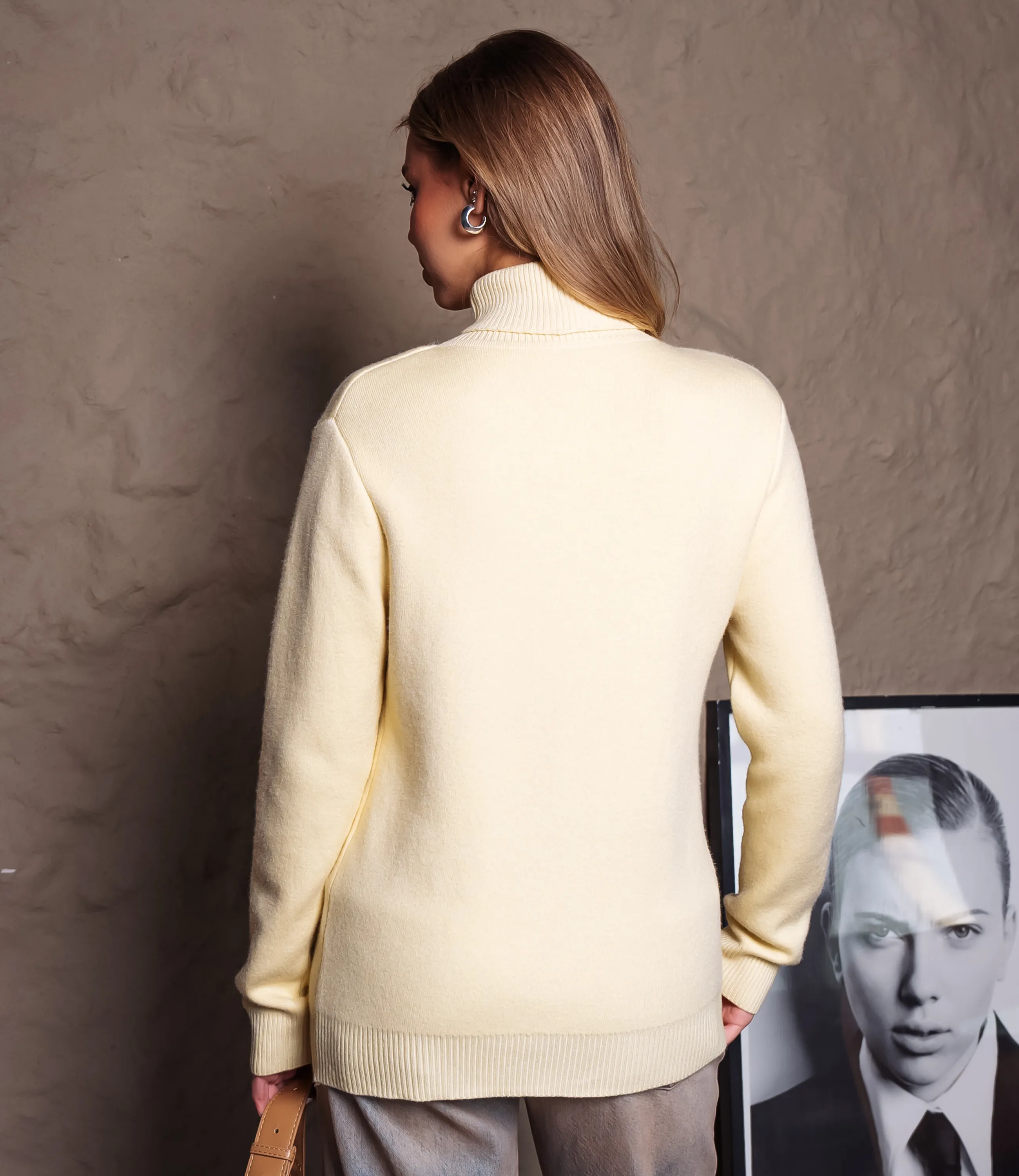 Водолазка #КТ881 (7), жёлтый  - фото 3