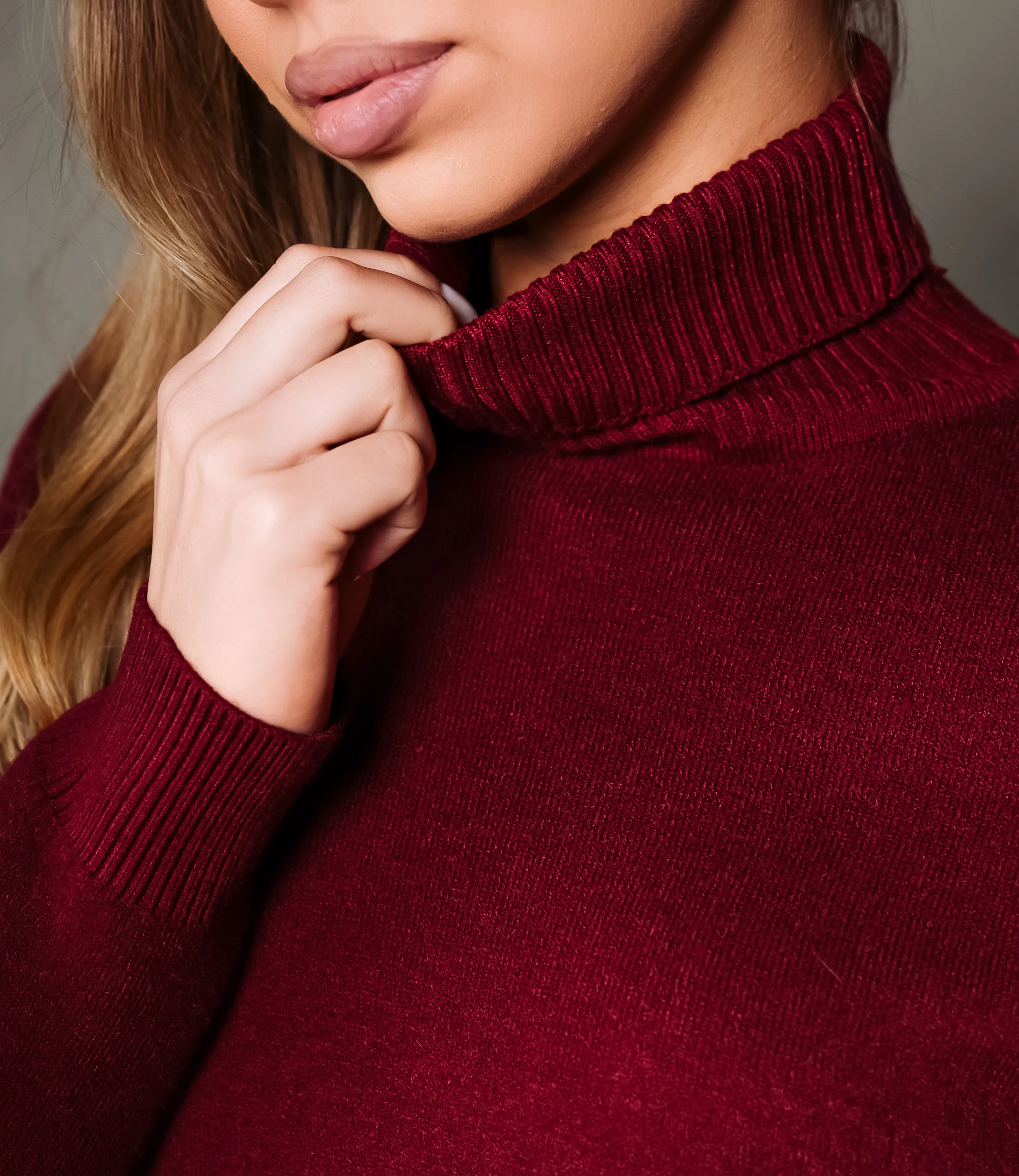 Водолазка #КТ881 (7), бордовый  - фото 5