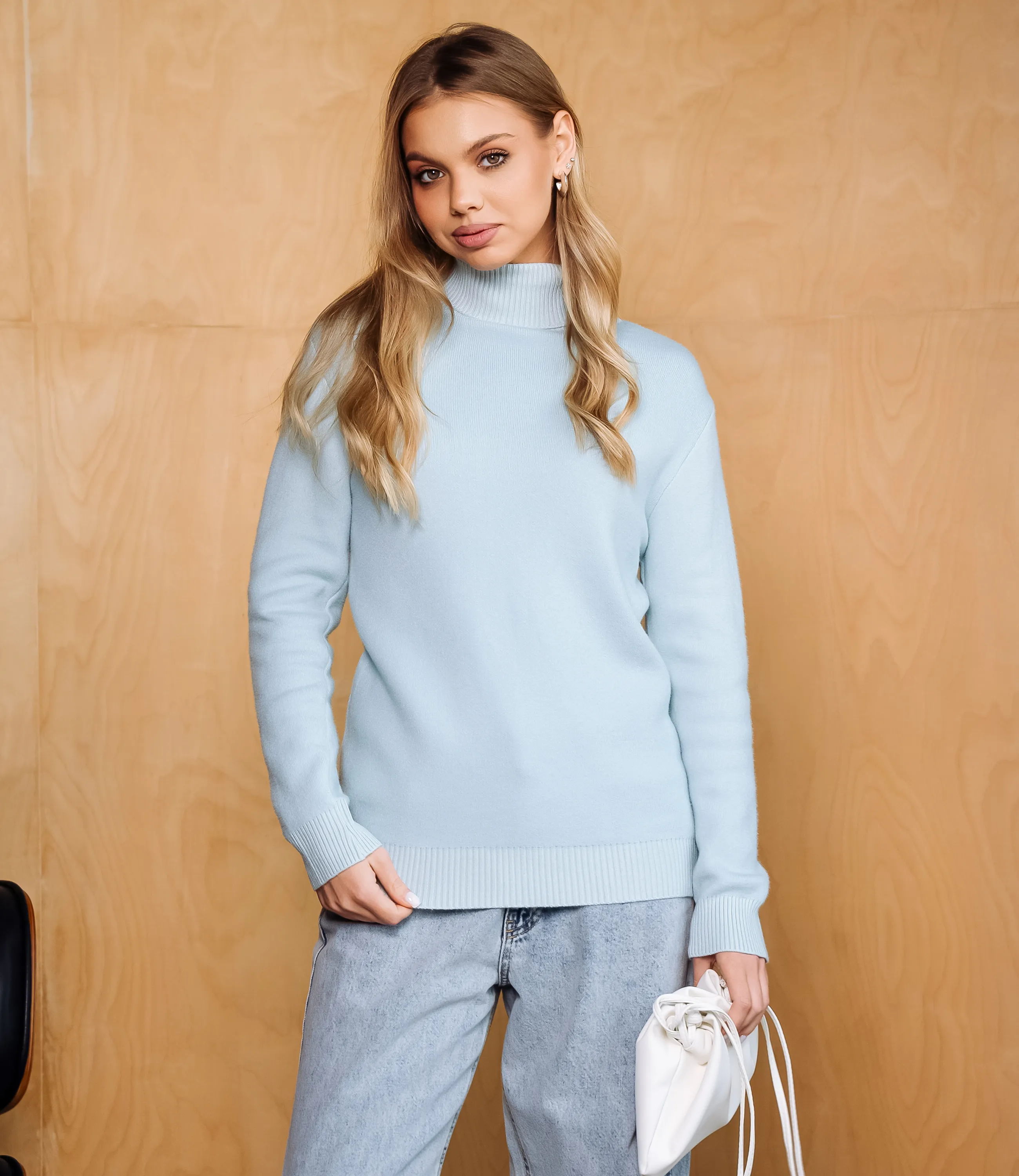 Водолазка #КТ881 (7), светло-голубой  - фото 1