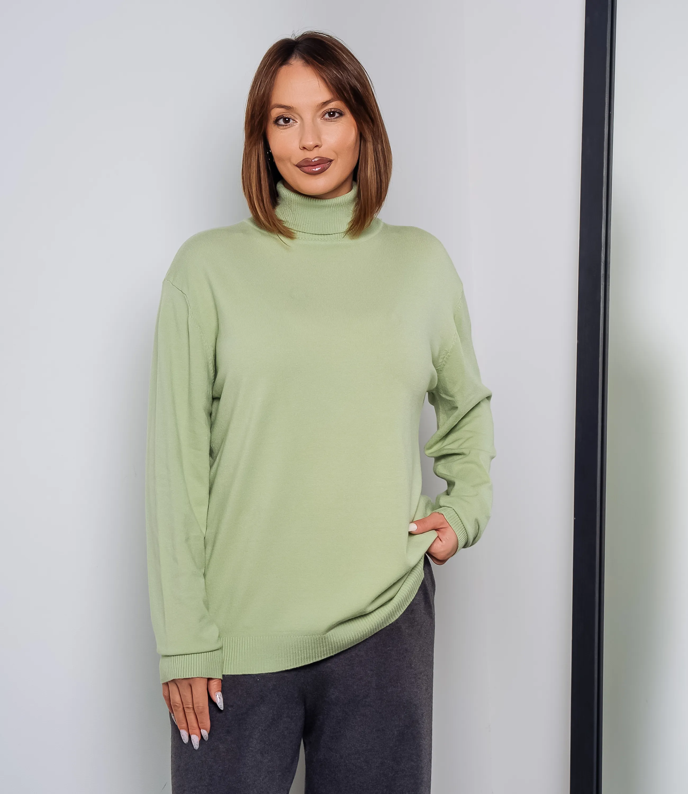 Водолазка #ОКТ08, салатовый - фото 1