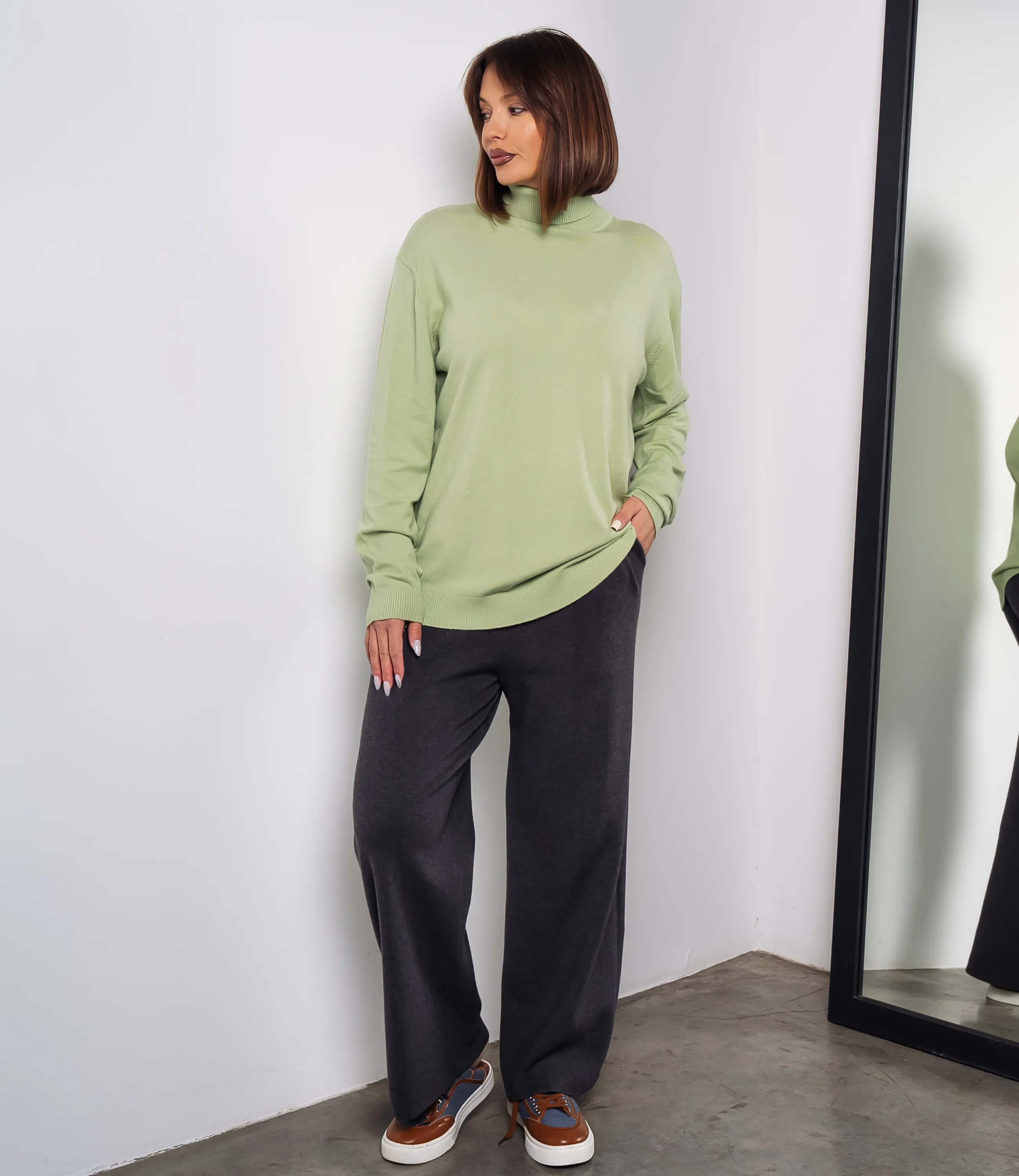 Водолазка #ОКТ08, салатовый - фото 4