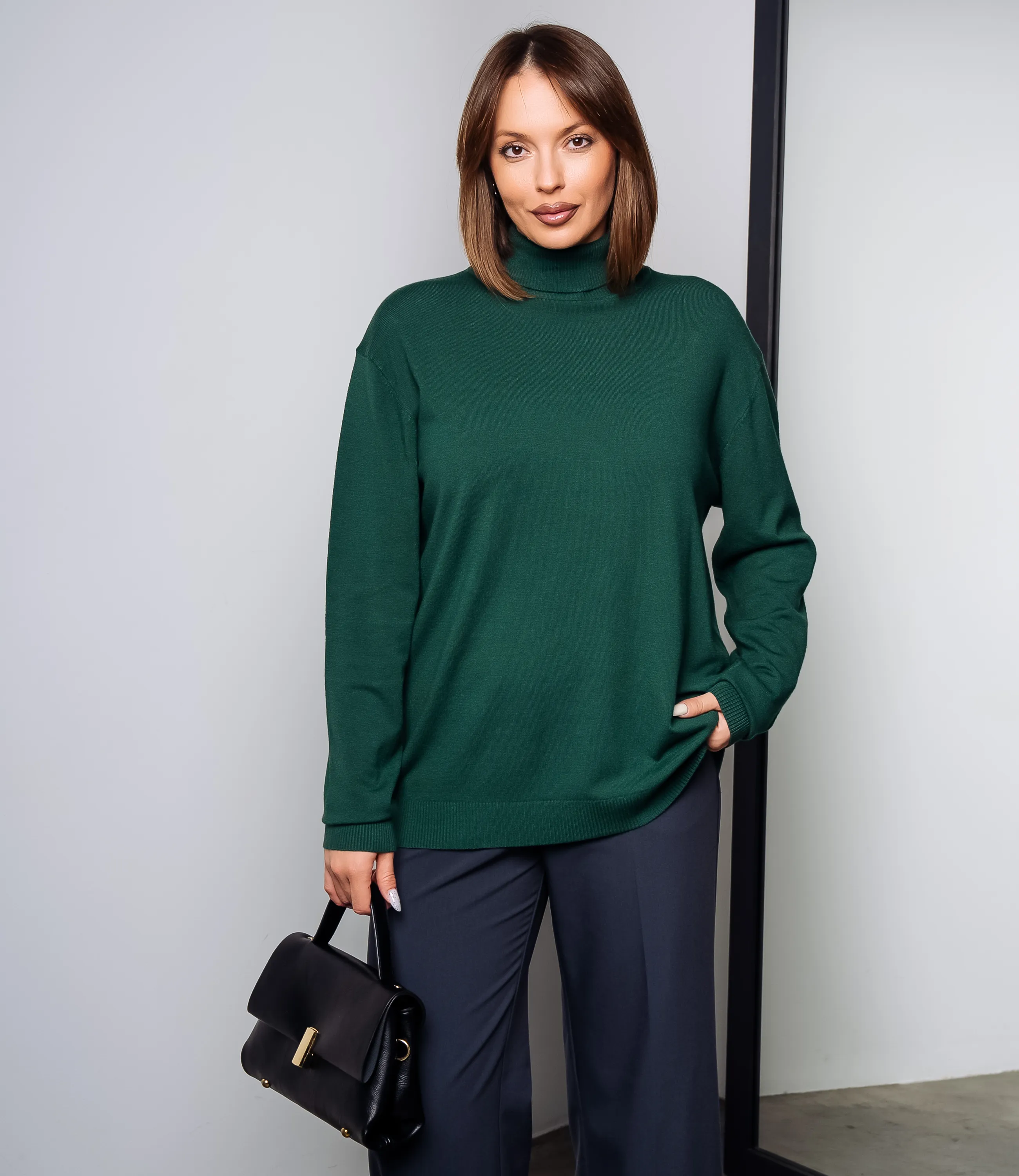 Водолазка #ОКТ08, тёмно-зелёный - фото 1