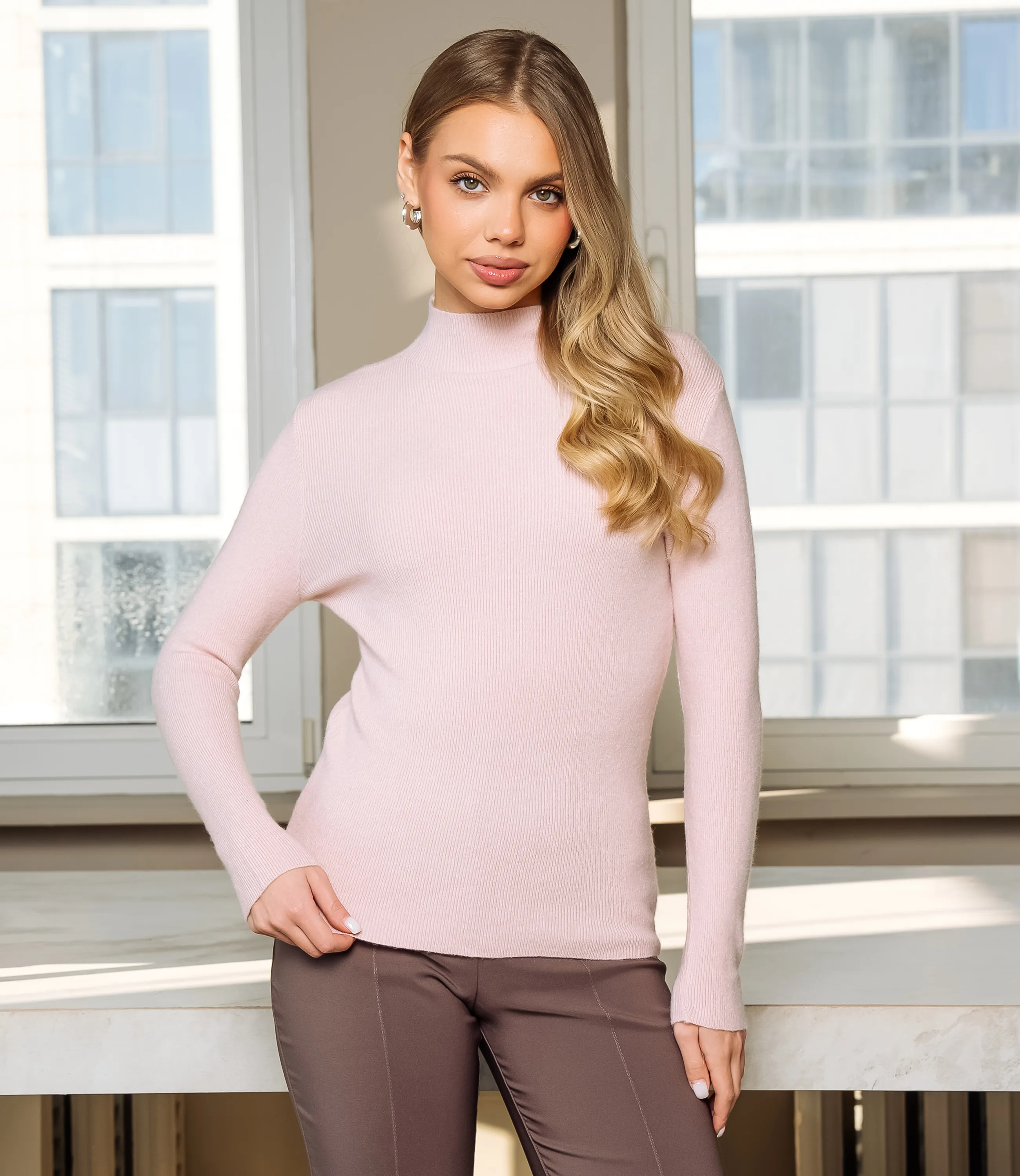 Водолазка #КТ801 (16), пудровый - фото 1