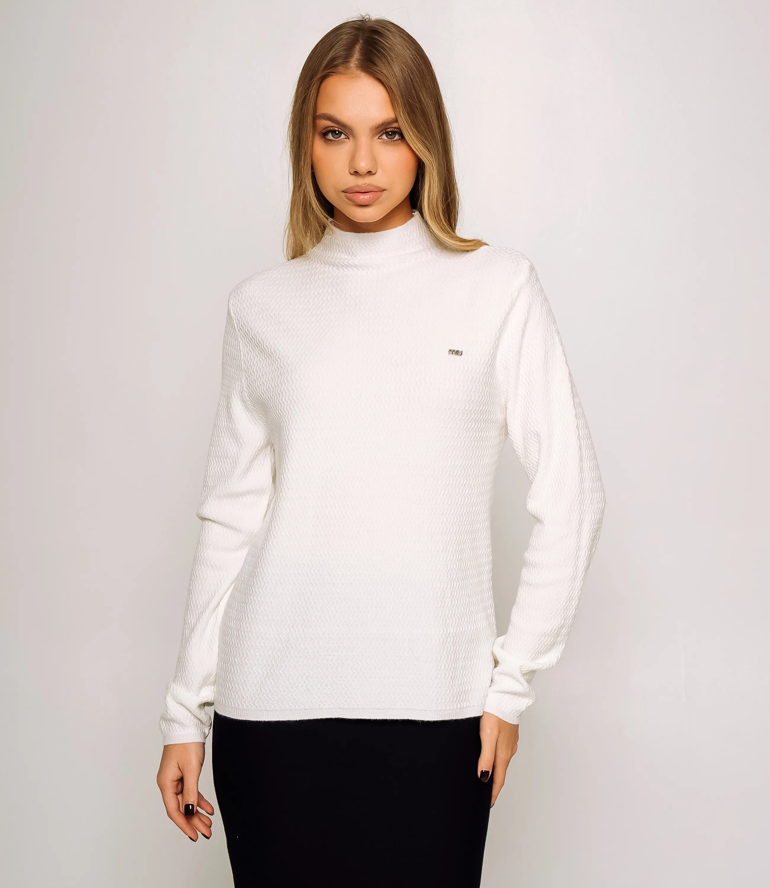 Водолазка #КТ33339, молочный - фото 1