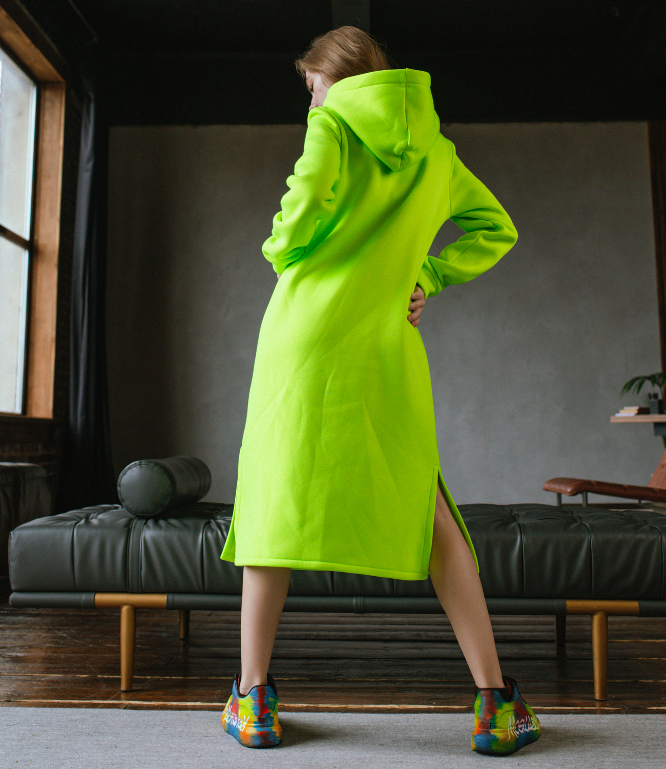 Платье #2В2108, зеленый неон - фото 4