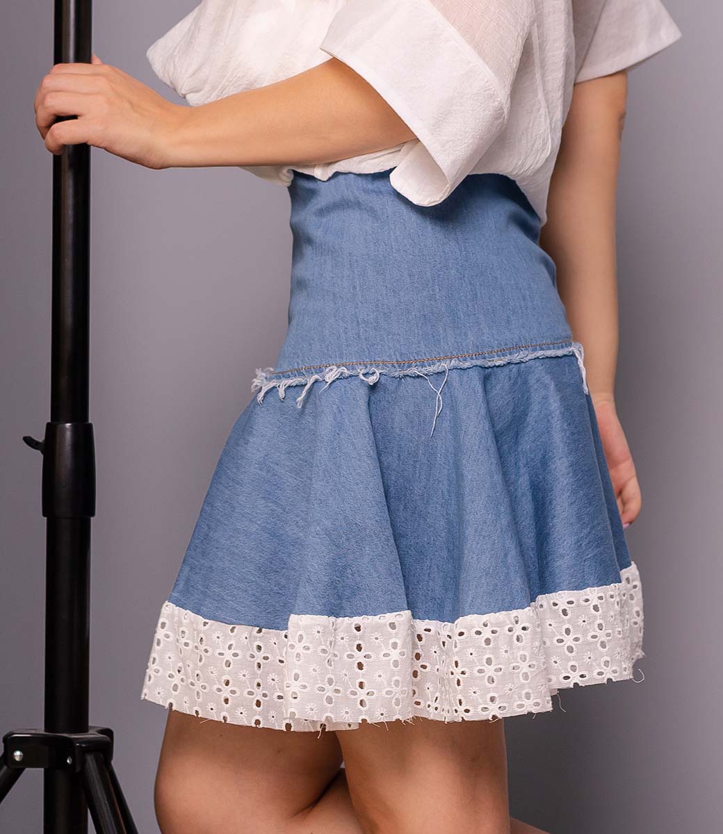 Джинсовая юбка #7112, синий - фото 2