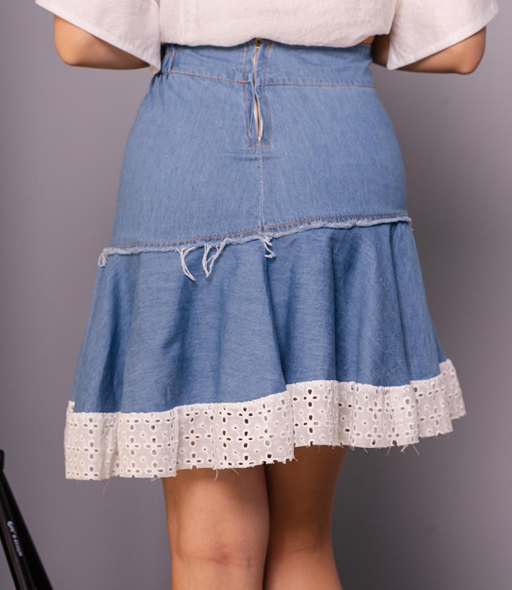 Джинсовая юбка #7112, синий - фото 3