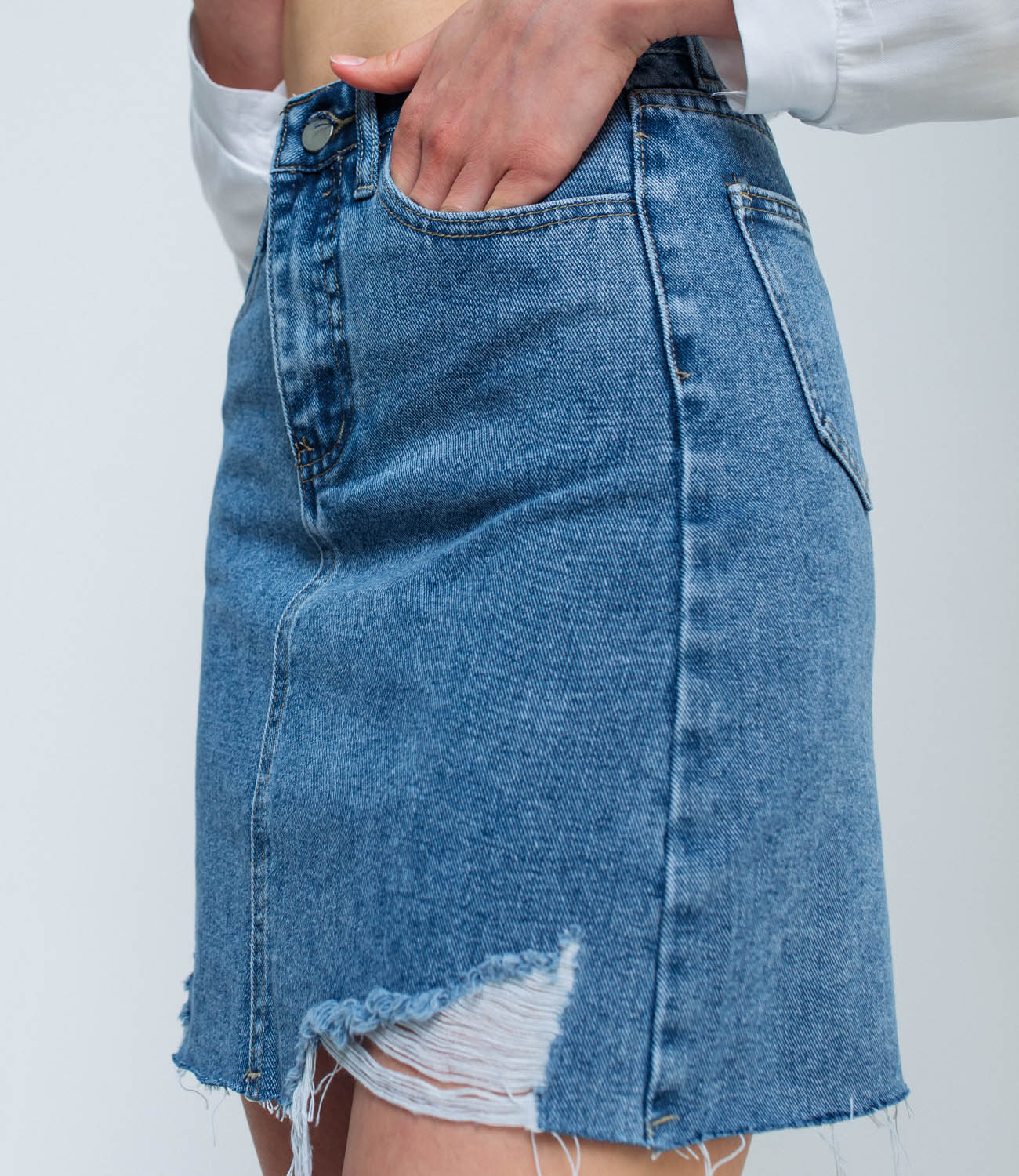 Джинсовая юбка #ОДВ6608, синий - фото 5