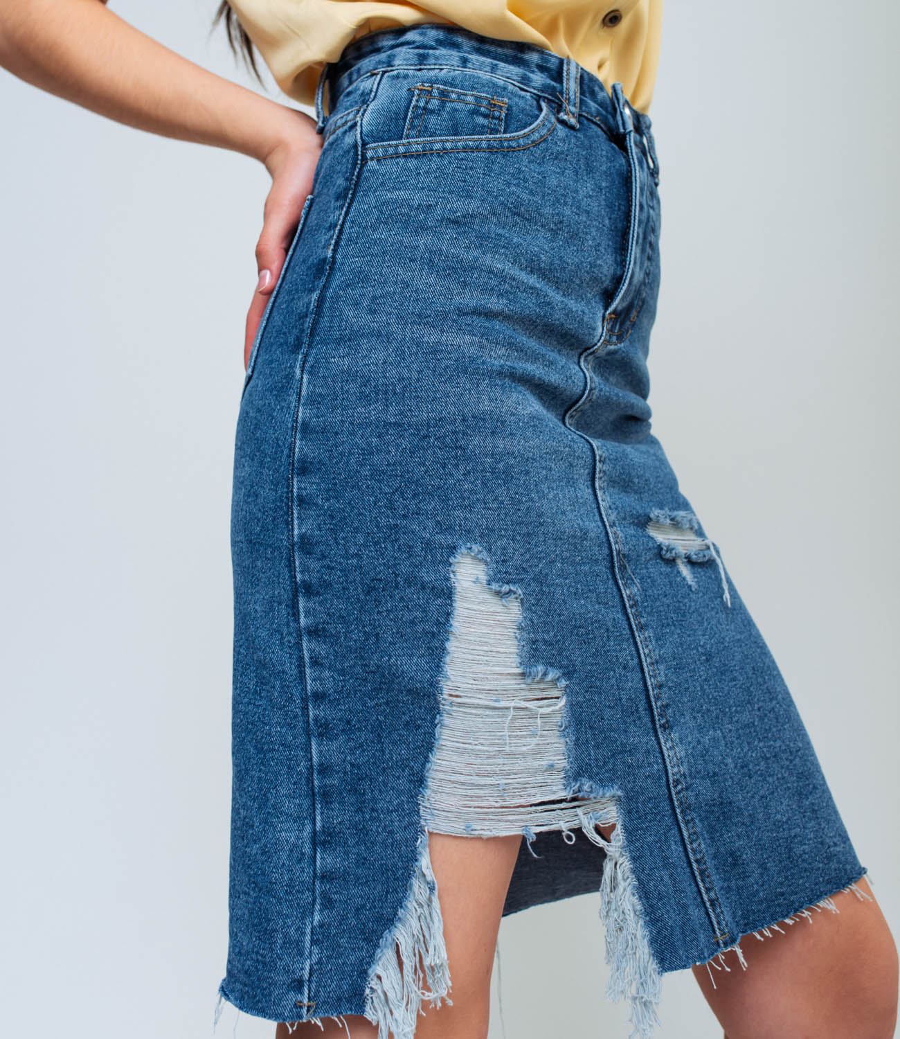 Джинсовая юбка #ОДВ901, синий - фото 5