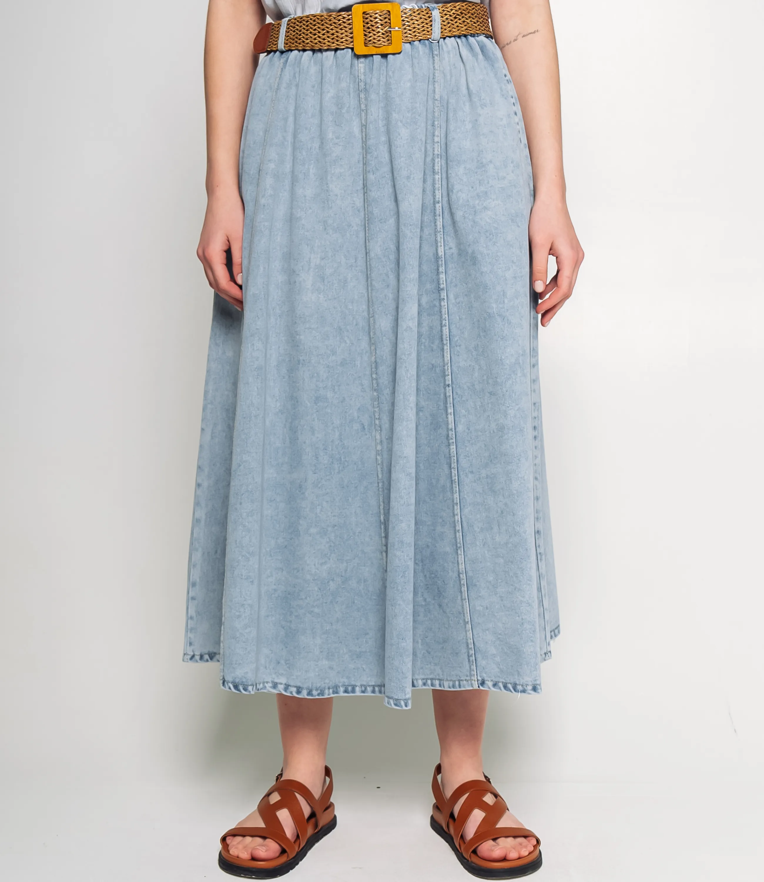 Джинсовая юбка #КТ2666 (1), голубой - фото 2