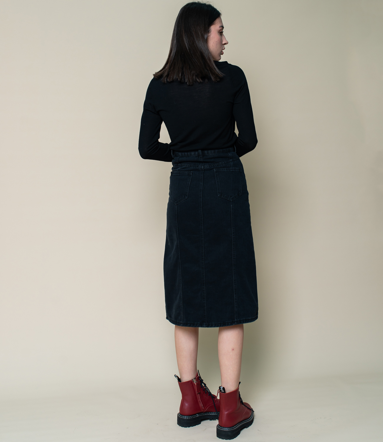 Джинсовая юбка #КТ68111, чёрный - фото 5