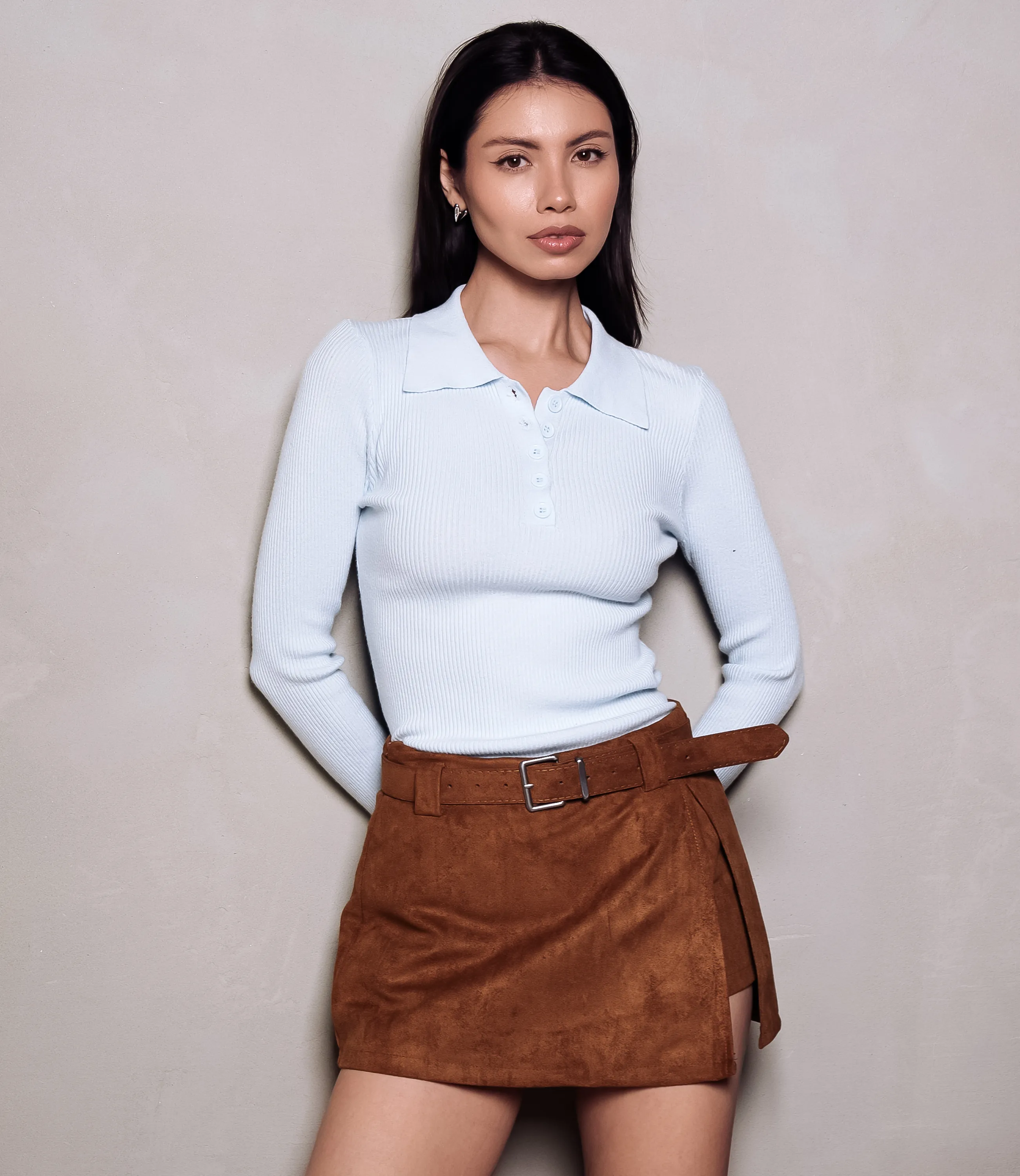 Юбка-шорты #КТ2866, шоколадный - фото 1