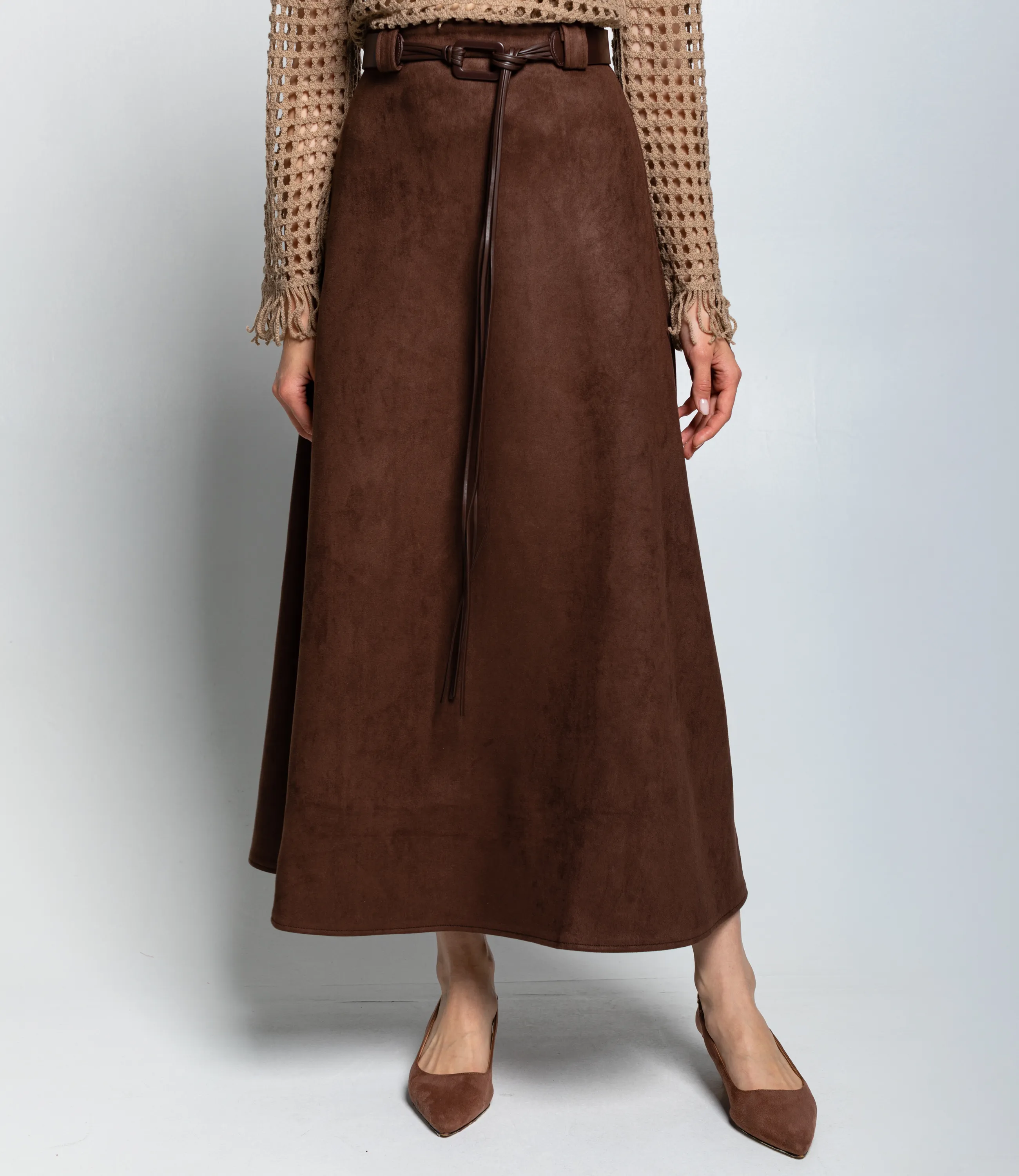 Юбка #КТ3039-2, коричневый - фото 2