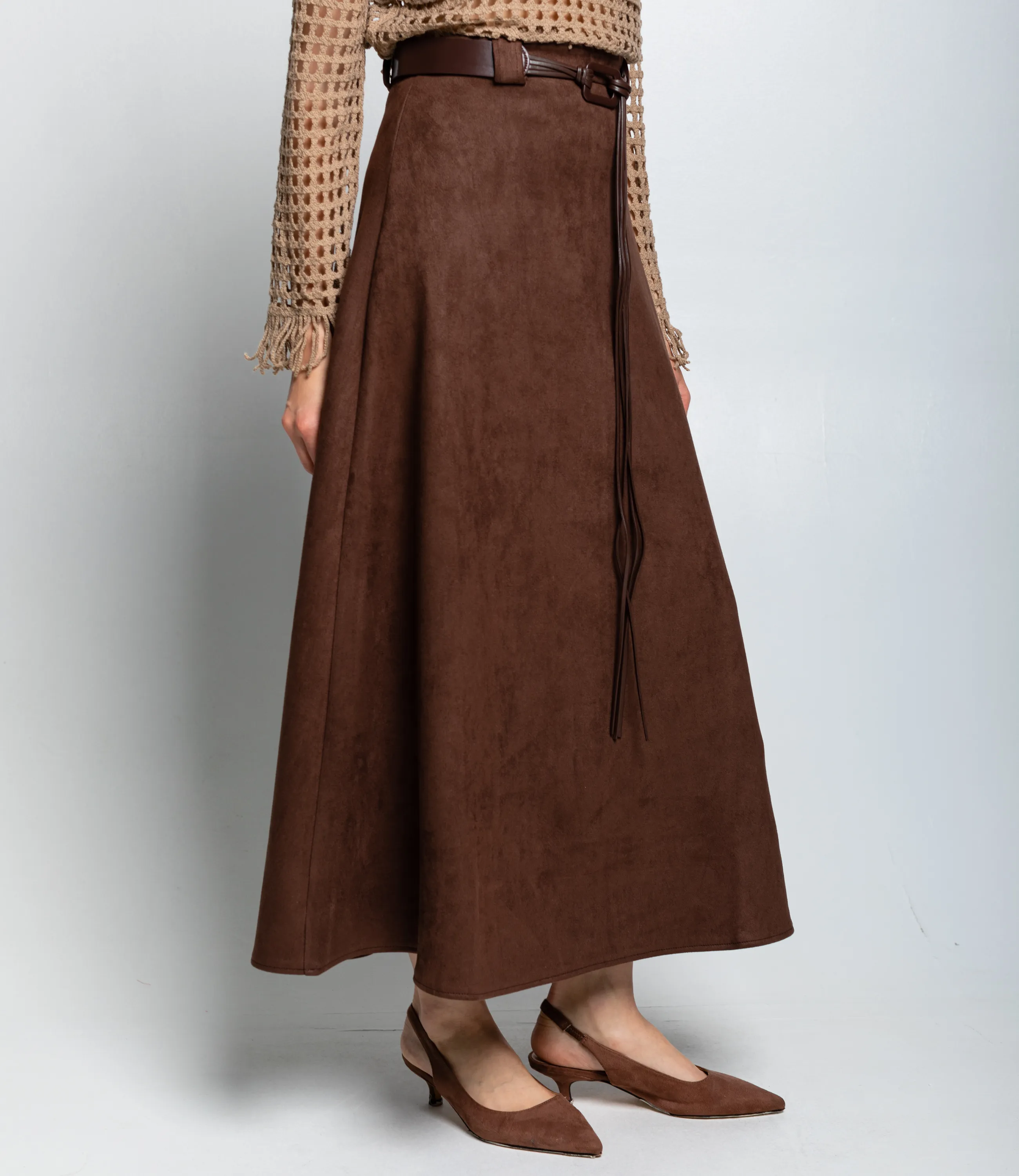 Юбка #КТ3039-2, коричневый - фото 3