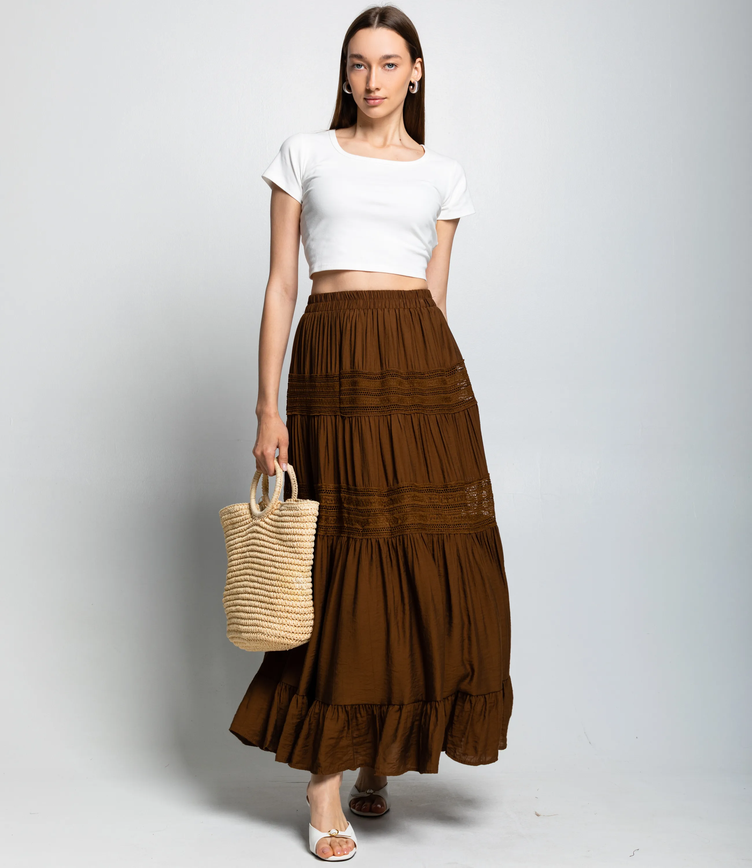 Юбка #КТ811 (11), тёмно-коричневый - фото 1