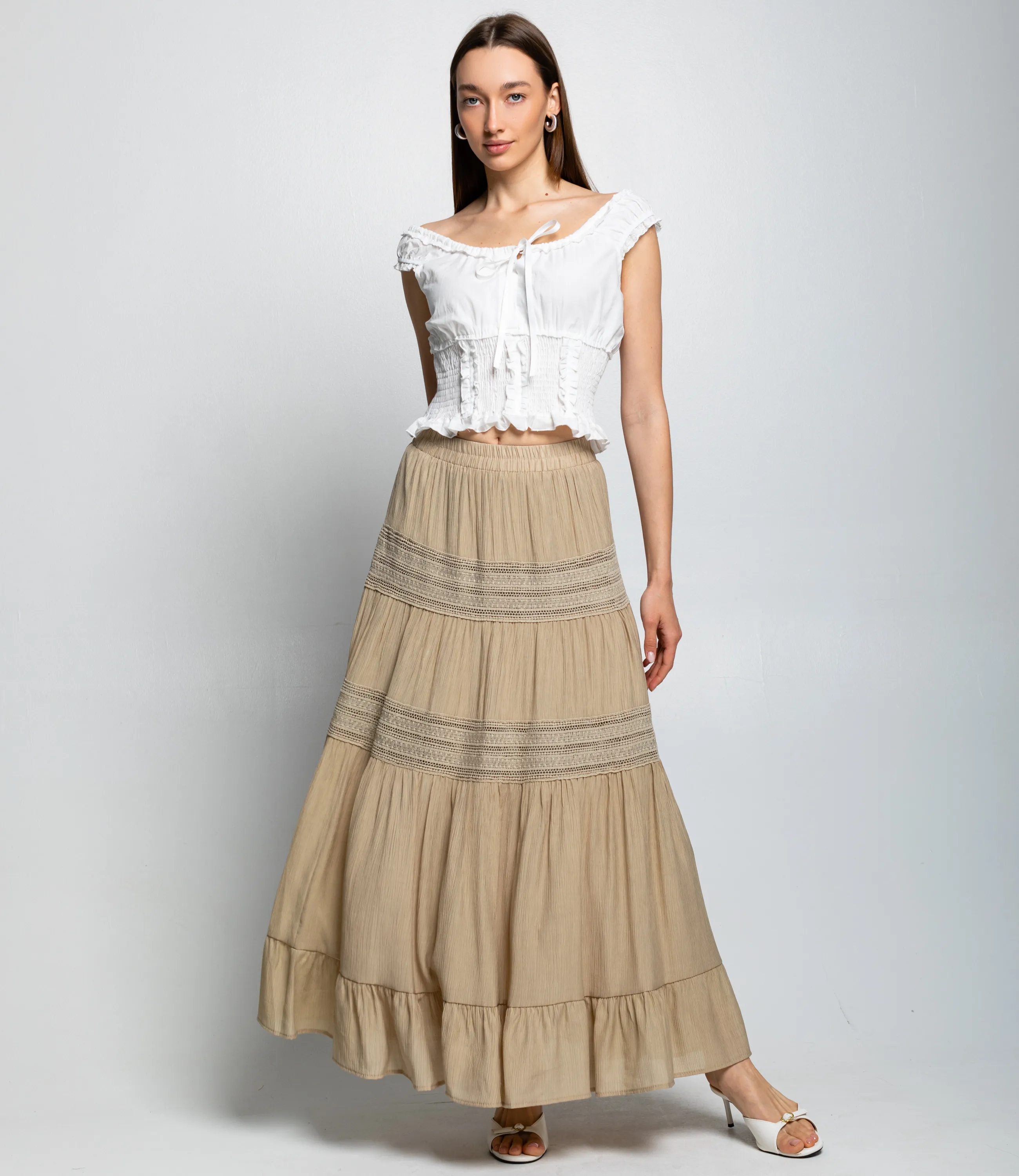 Юбка #КТ811 (11), бежевый - фото 1