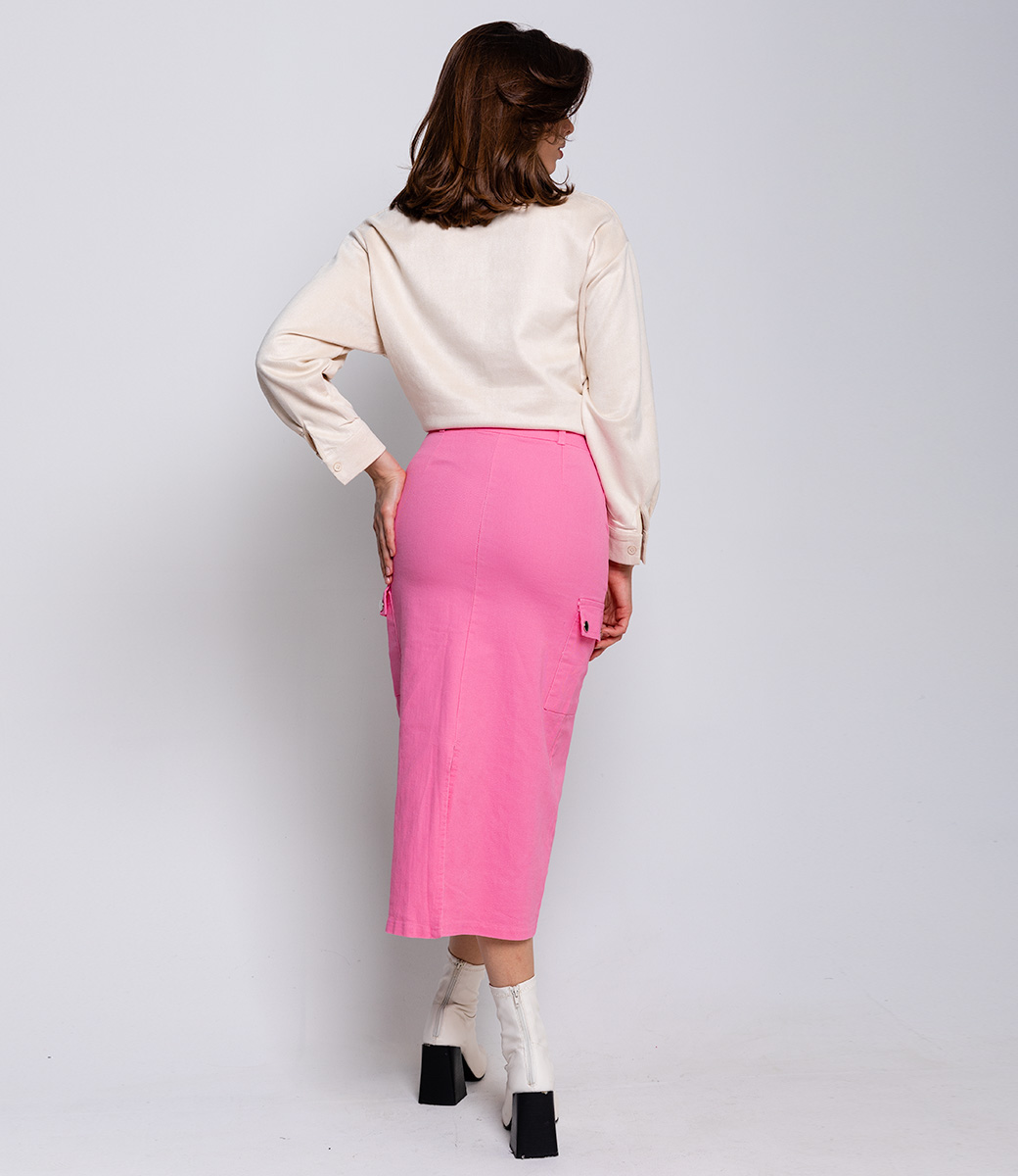 Джинсовая юбка #КТ9468, розовый - фото 4