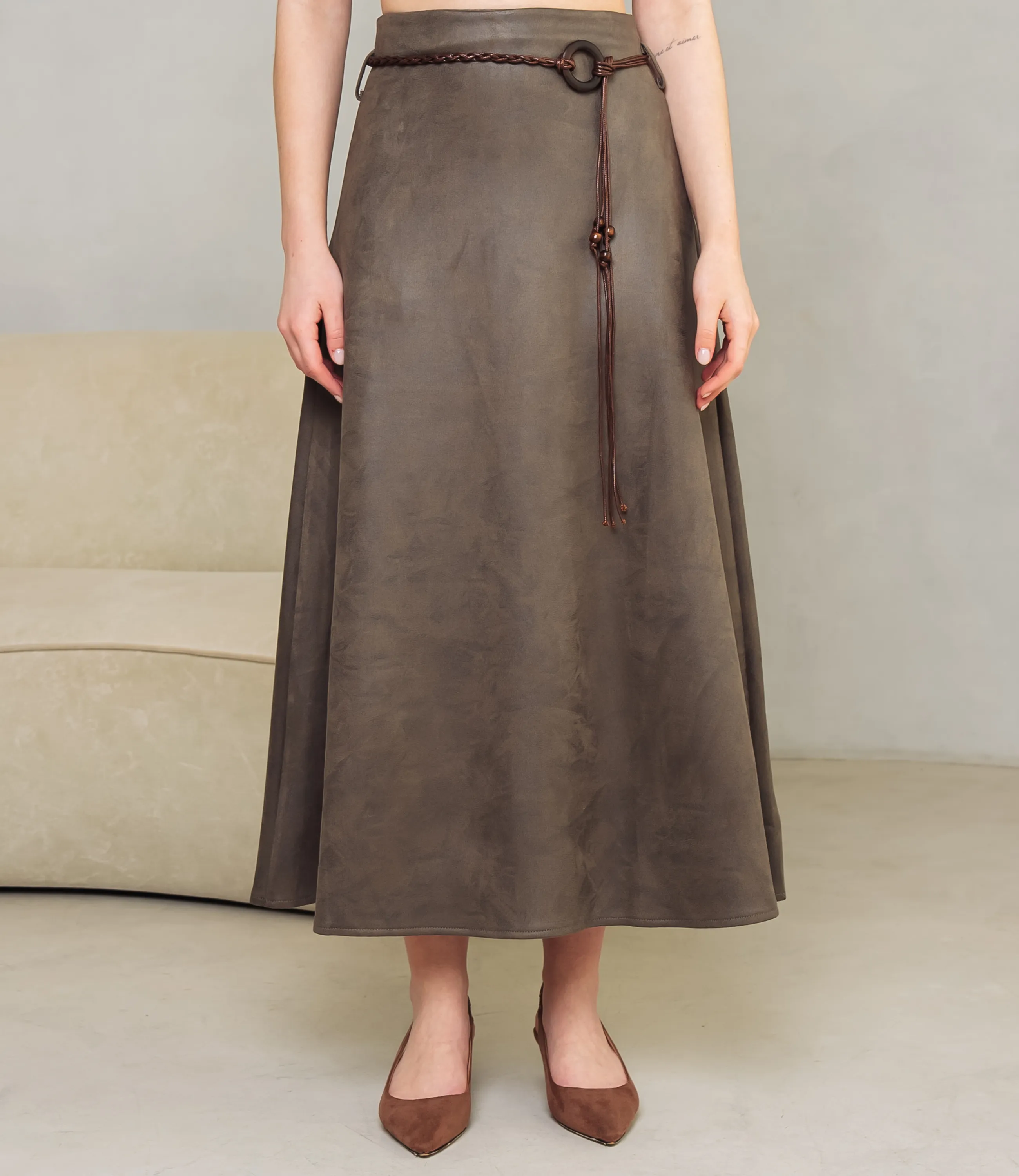 Юбка #КТ2213 (1), хаки - фото 2