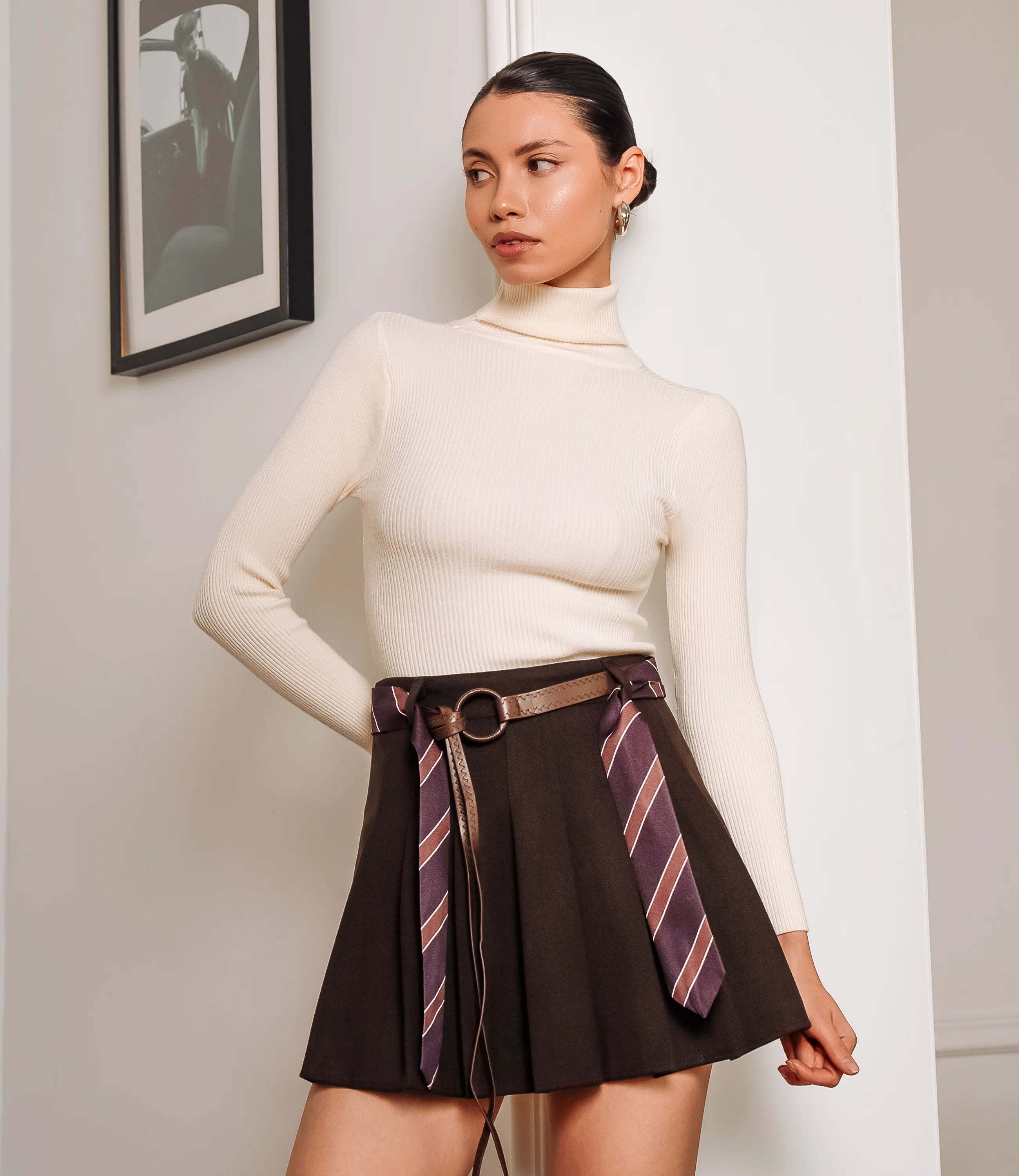 Юбка #КТ3669 (1), тёмно-коричневый - фото 1