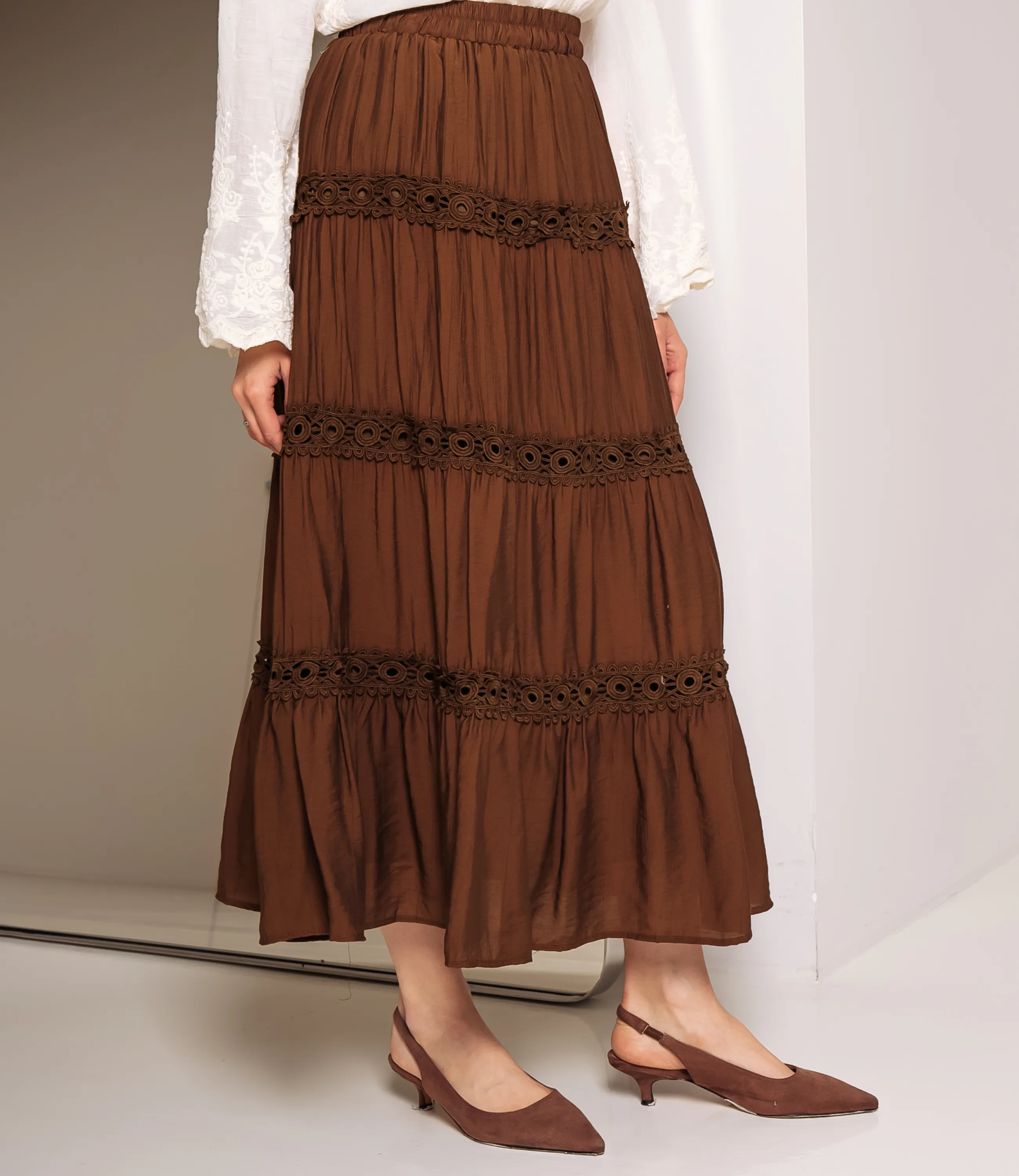 Юбка #КТ815 (9), шоколадный - фото 3